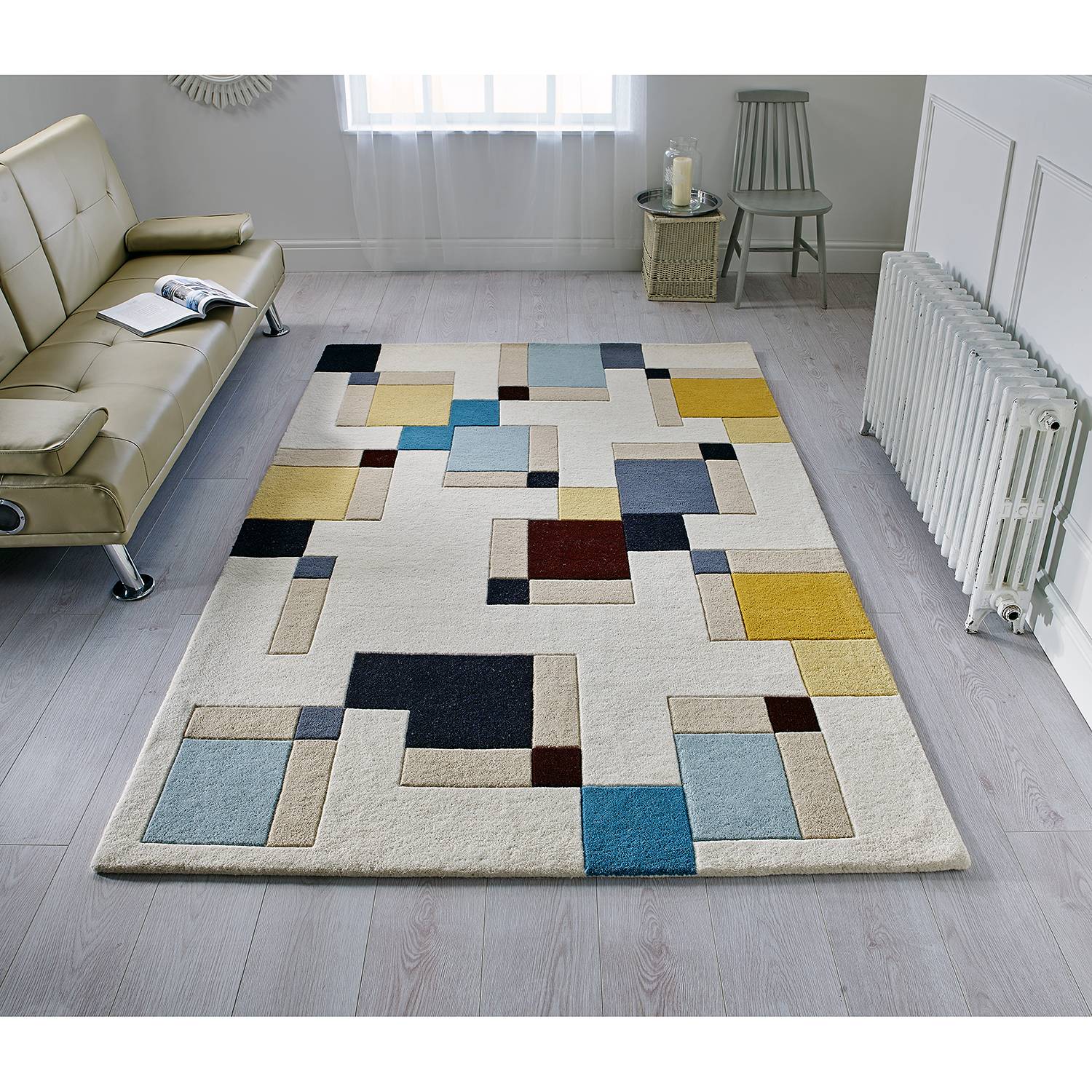 Image of Tapis en laine Abstract Blocks 000000001000230003