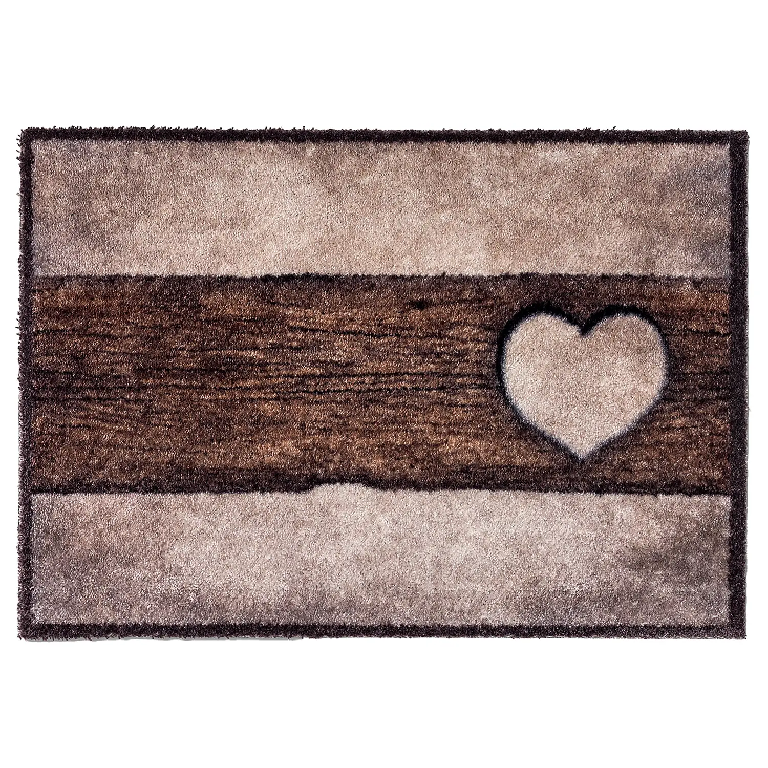 Fu脽matte Pure und Soft Herz Holz