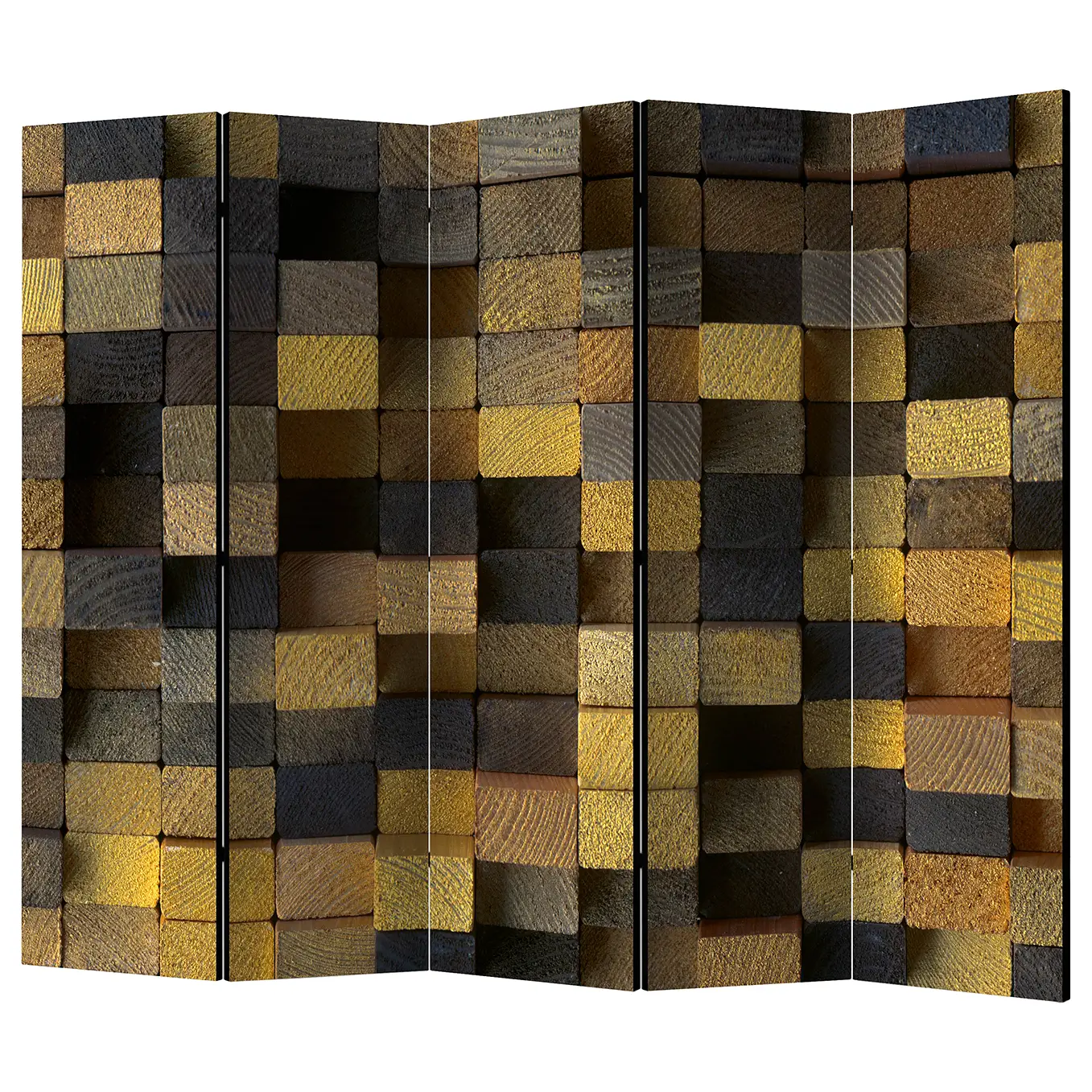 Cubes Paravent II (5-teilig) Wooden
