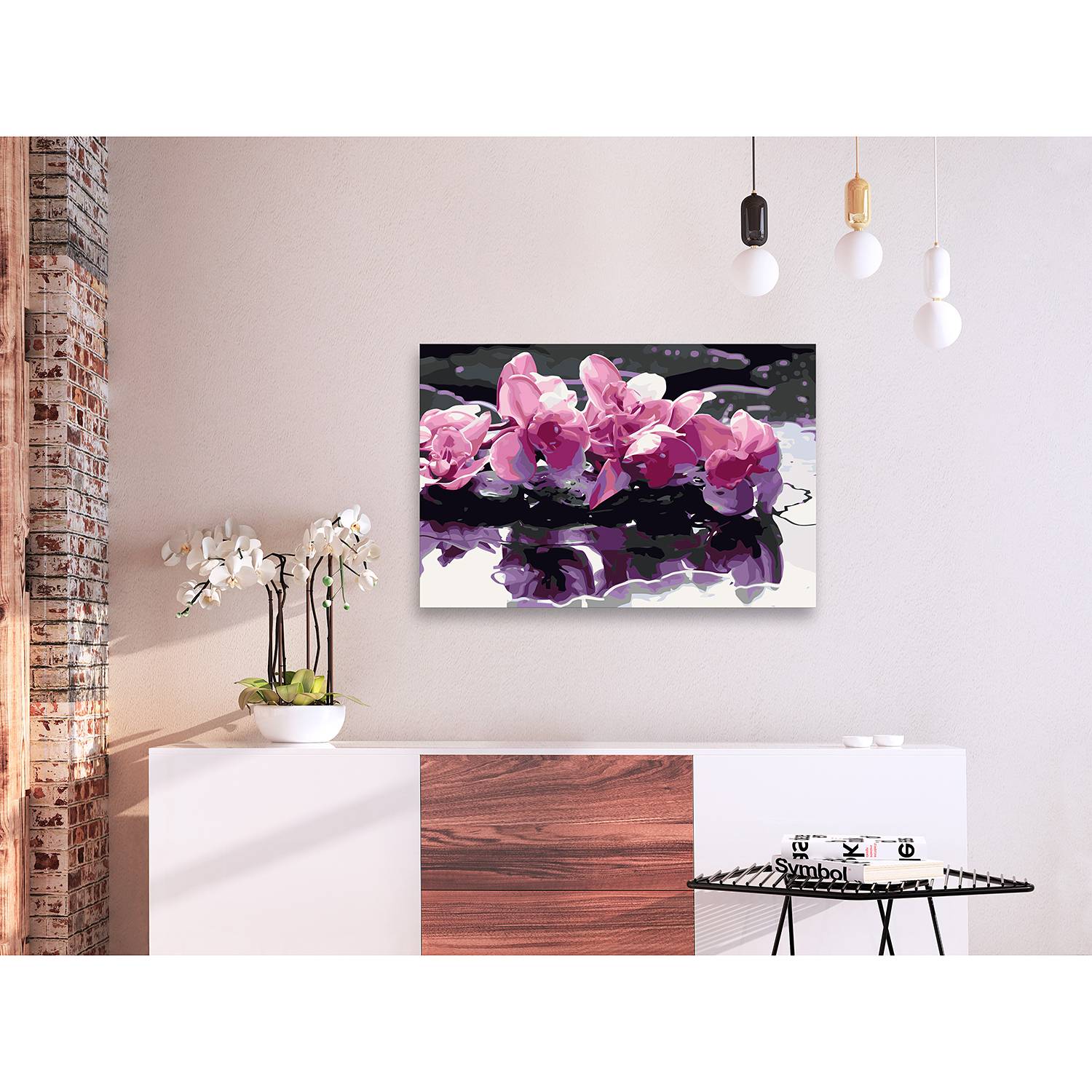 Home24 Schilderen op Nummer Paarse Orchidee, Artgeist