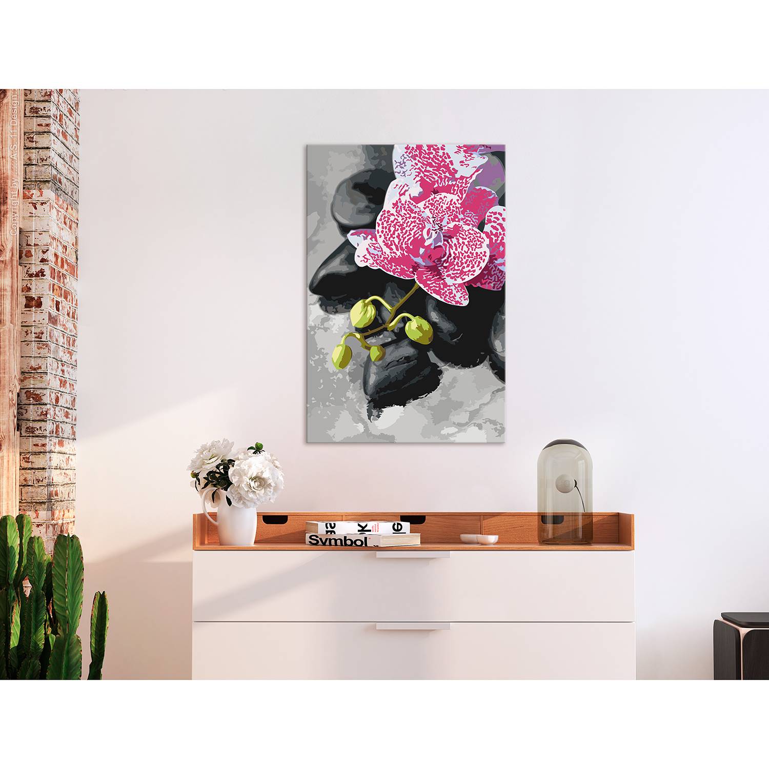 Home24 Schilderen op Nummer Rozerode Orchidee, Artgeist