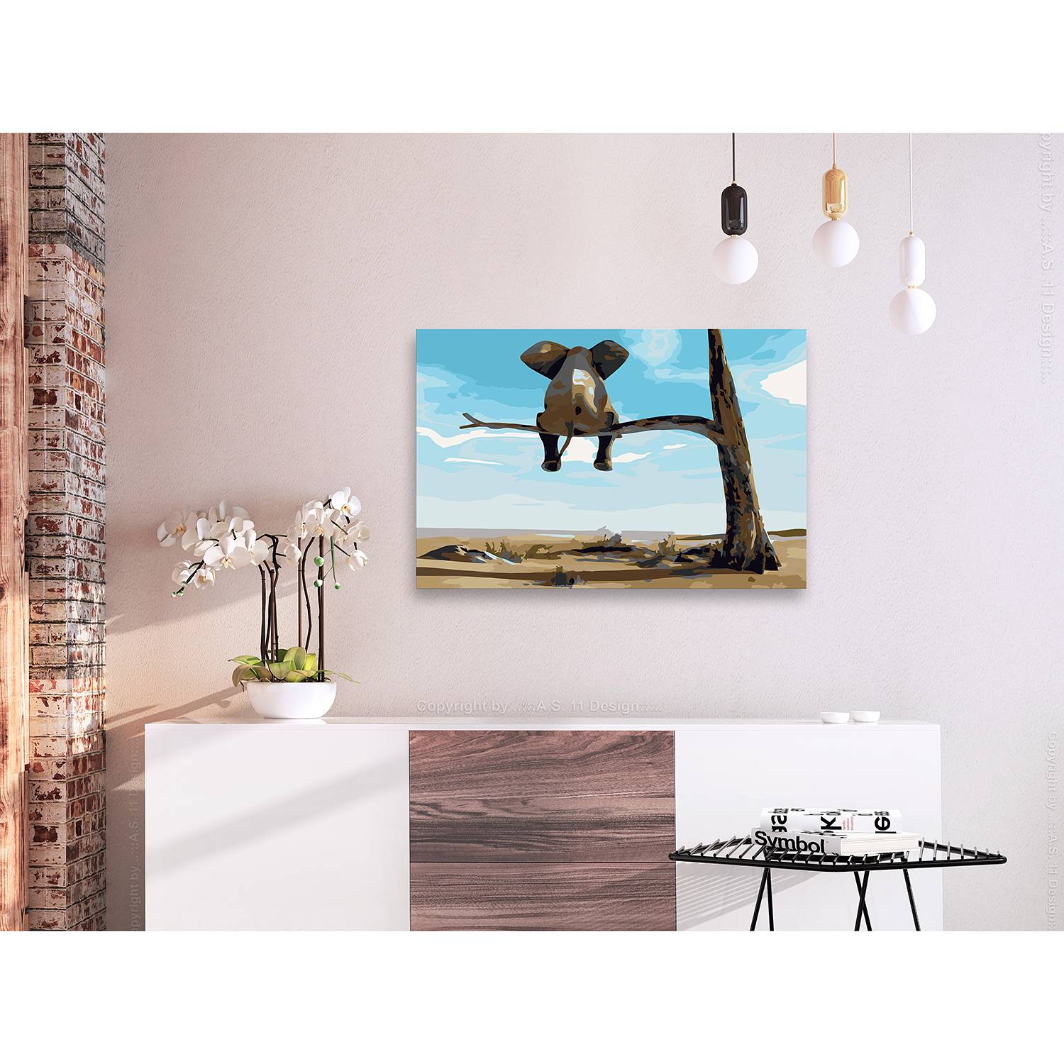 Home24 Schilderen op Nummer Olifant Boom, Artgeist