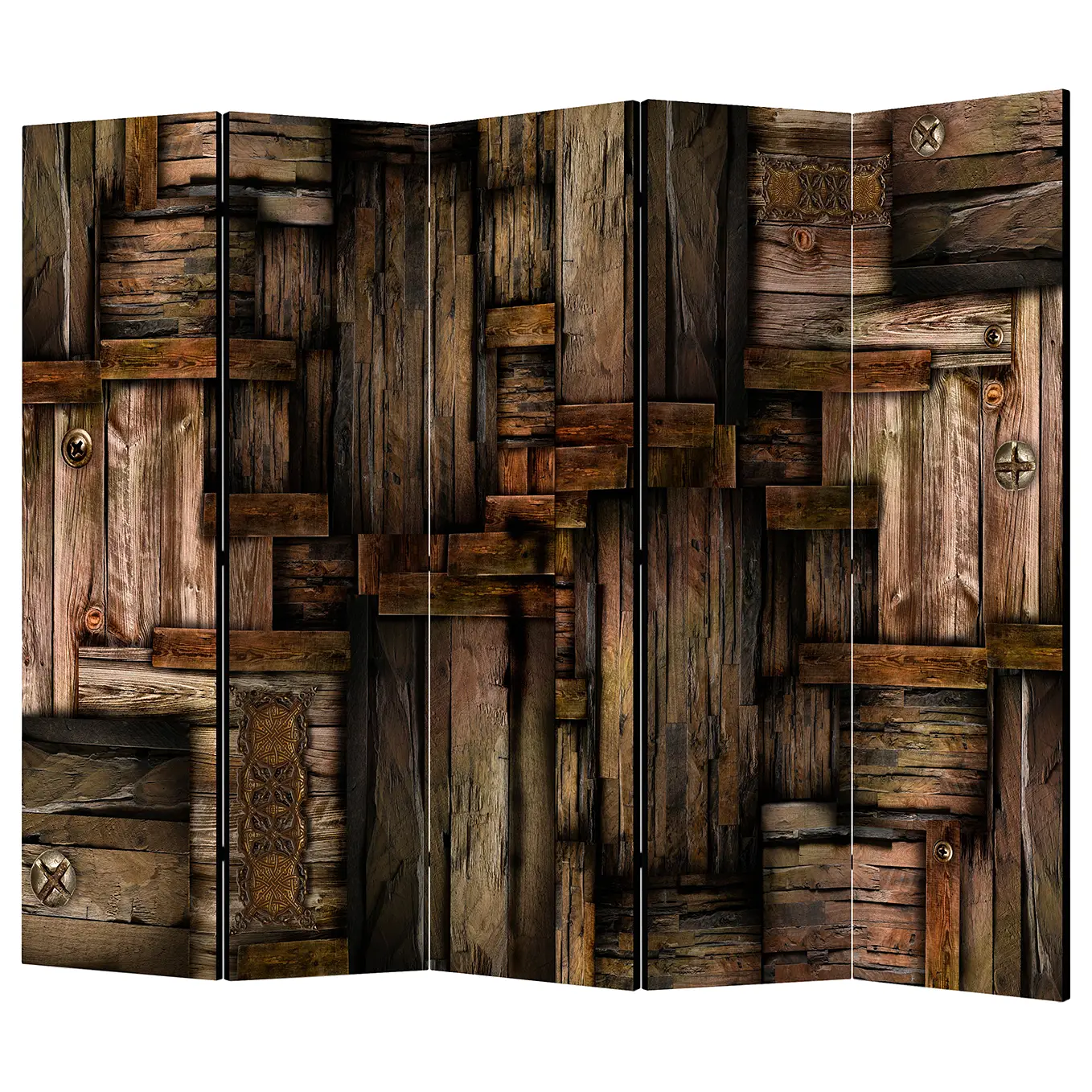 Puzzle Paravent II (5-teilig) Wooden