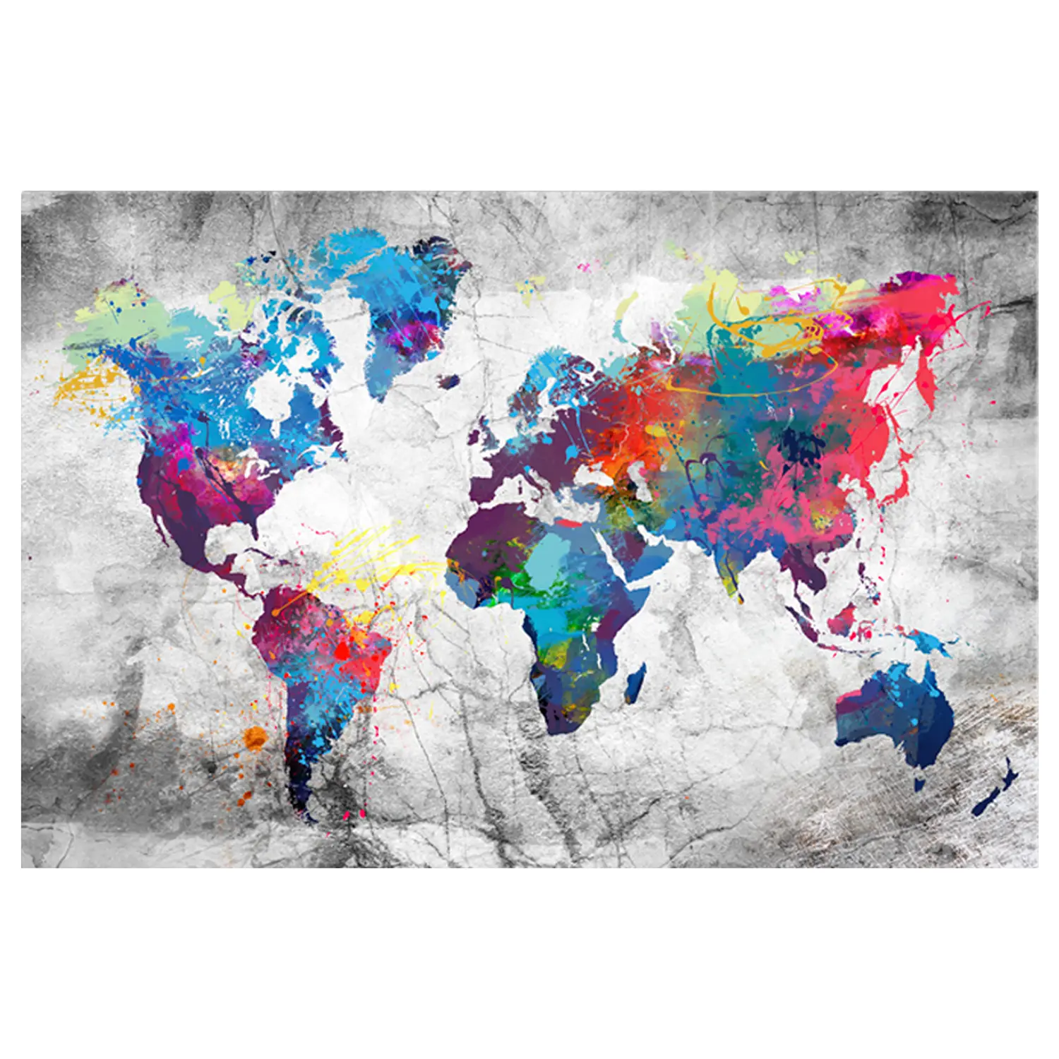 Korkbild World Style Grey Map
