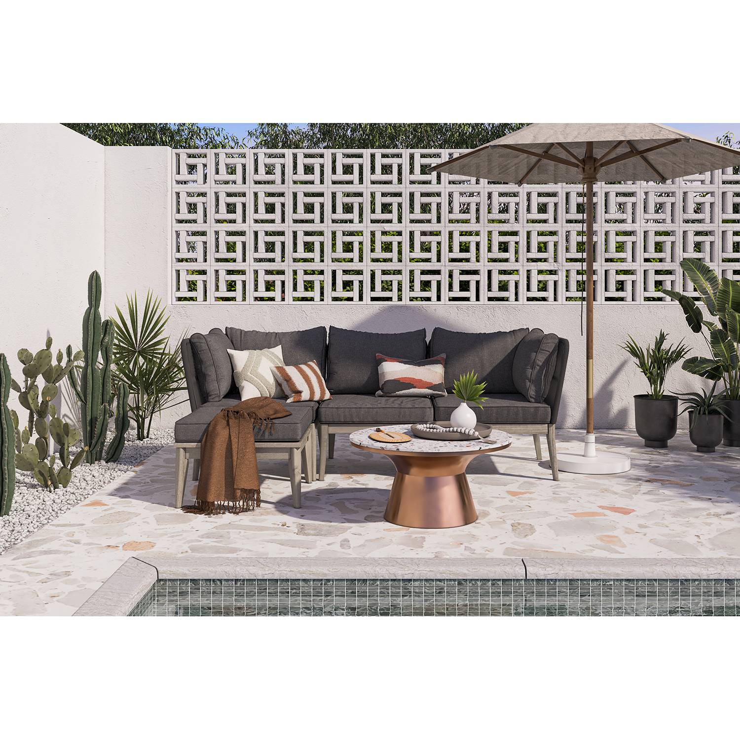 home24 Loungegruppe Fifo I (4-teilig)
