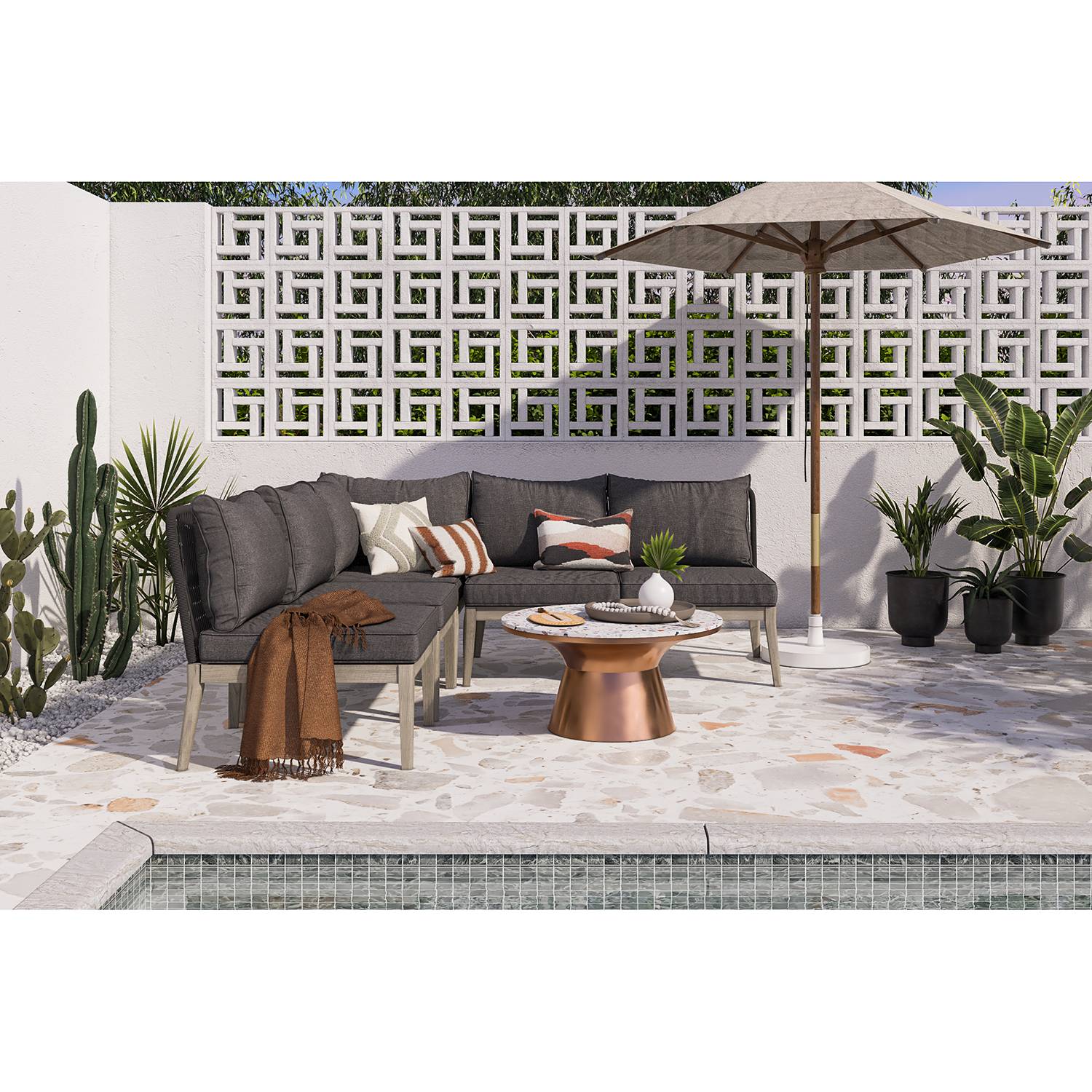 home24 Loungegruppe Fifo II (5-teilig)