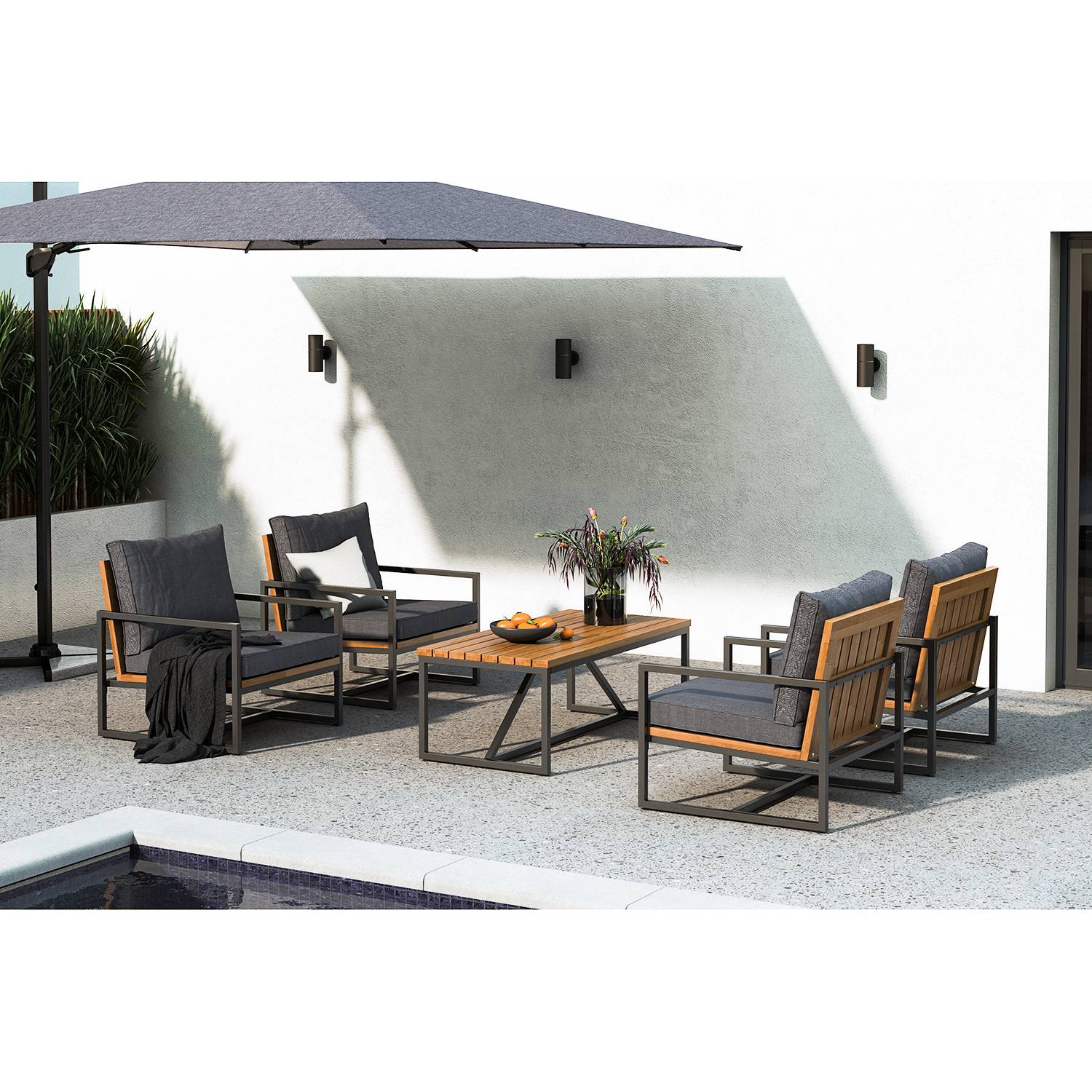 home24 Loungegruppe LeRoy IV (5-teilig)