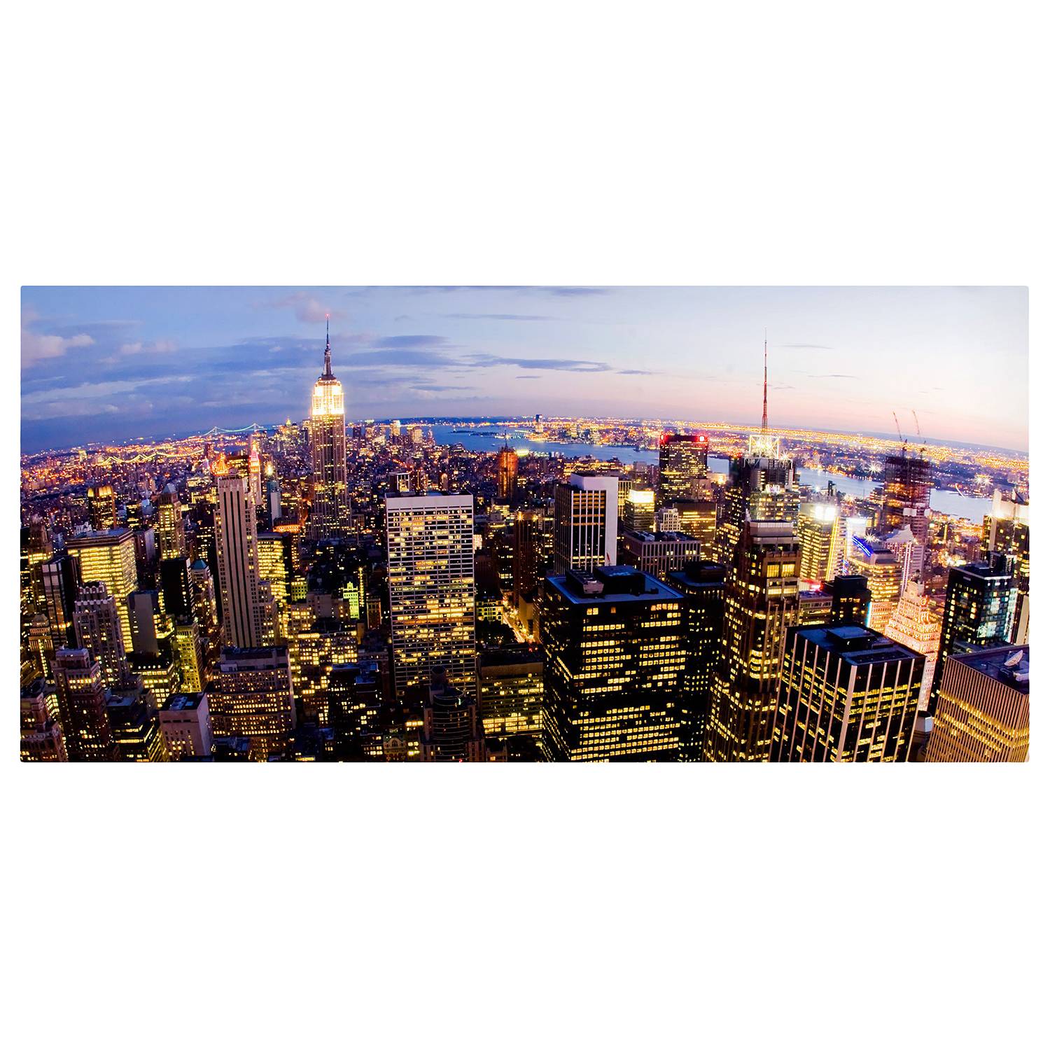 Home24 Magneetbord New York Skyline bij Nacht, Bilderwelten