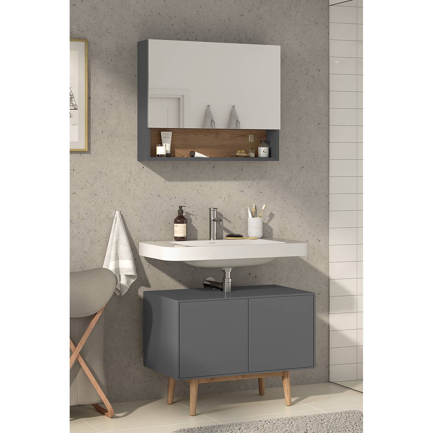 home24 Badezimmerset Lindholm VI (2-teilig)