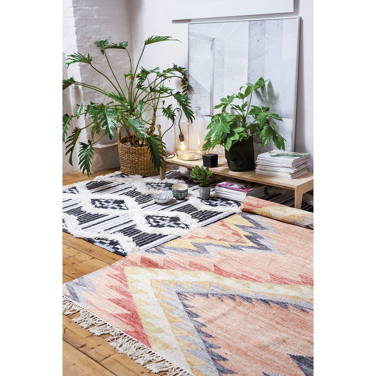 Home24 Wollen vloerkleed Vintage Zigzag, Tom Tailor