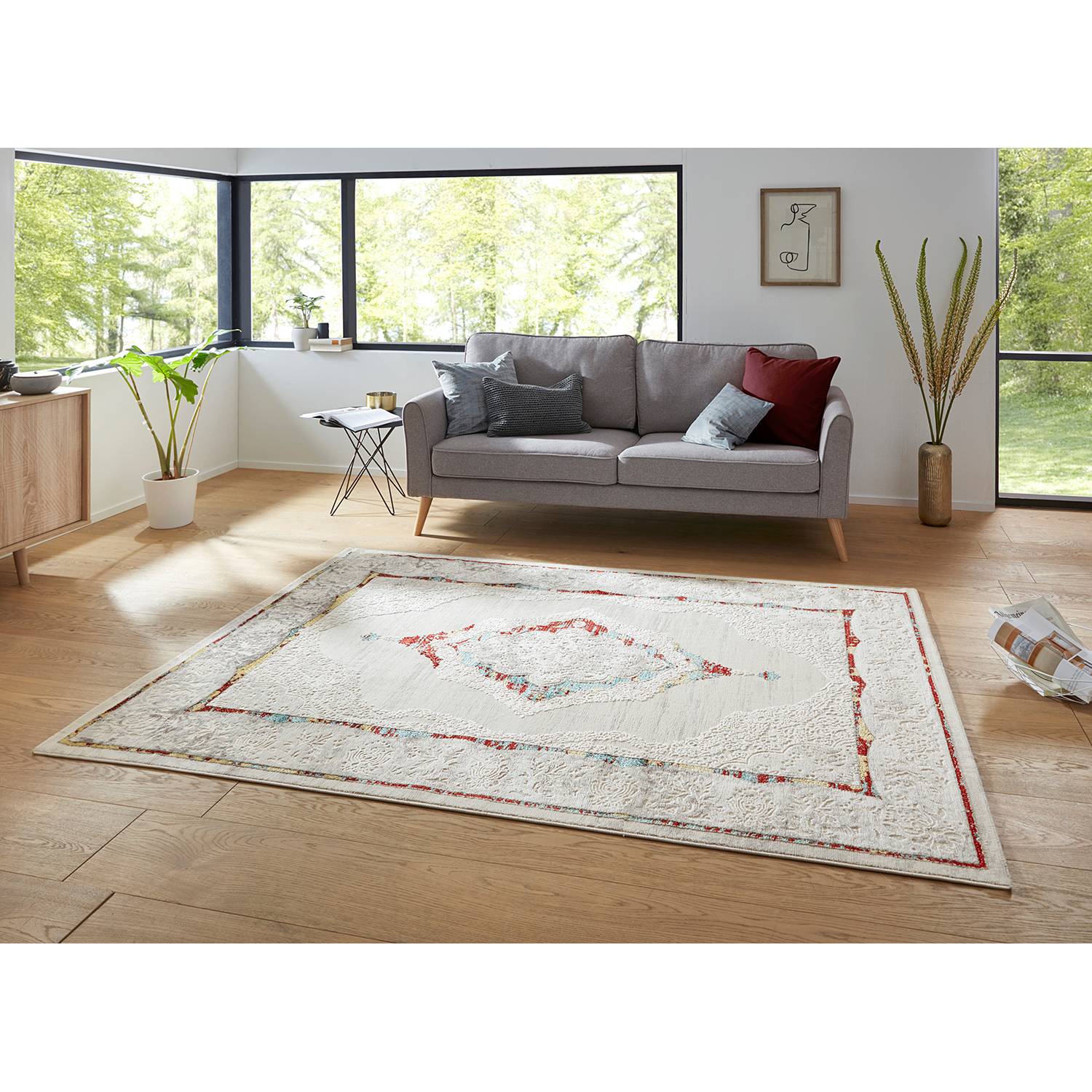 Home24 Laagpolig vloerkleed Alba, Mint Rugs