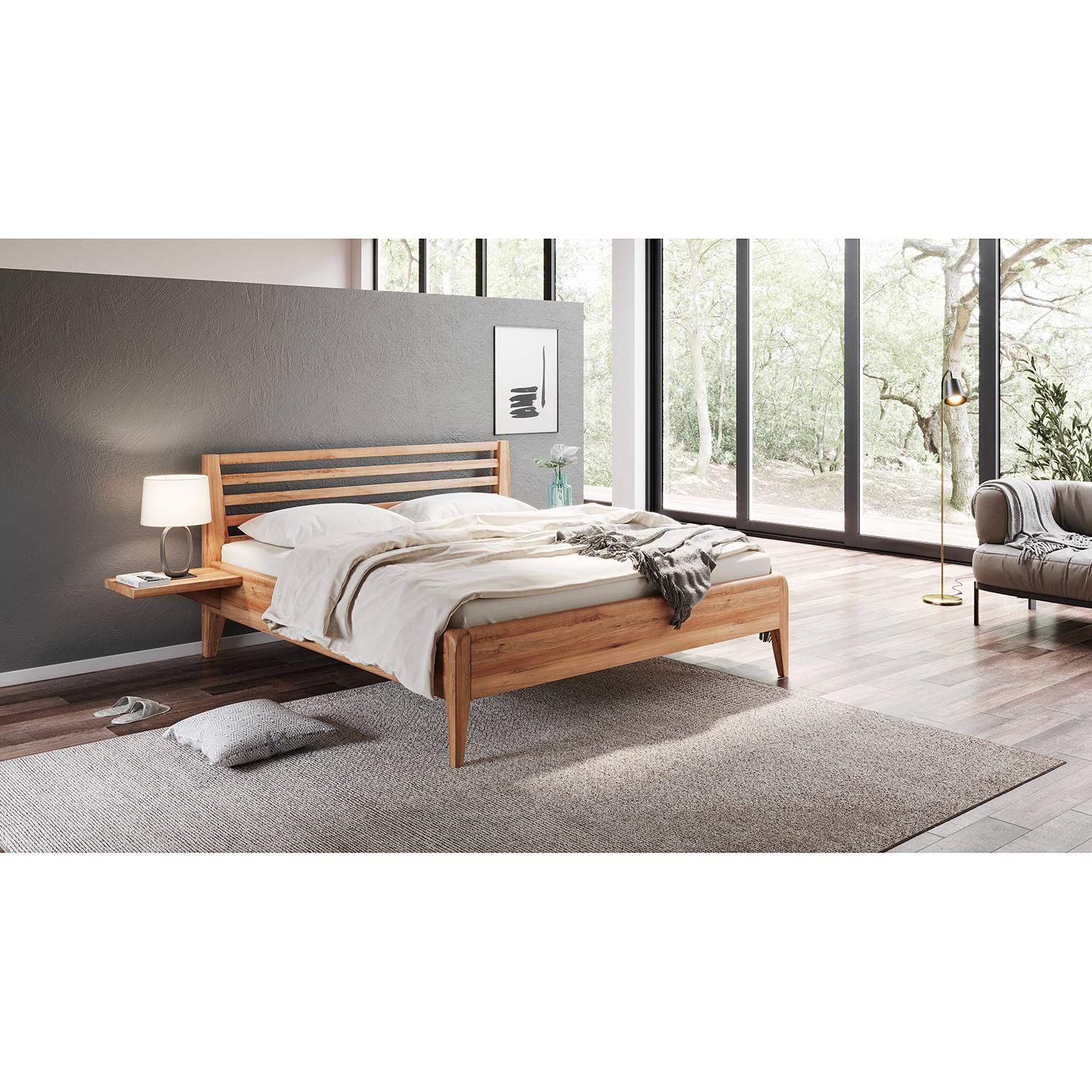 Lit en bois massif Albon