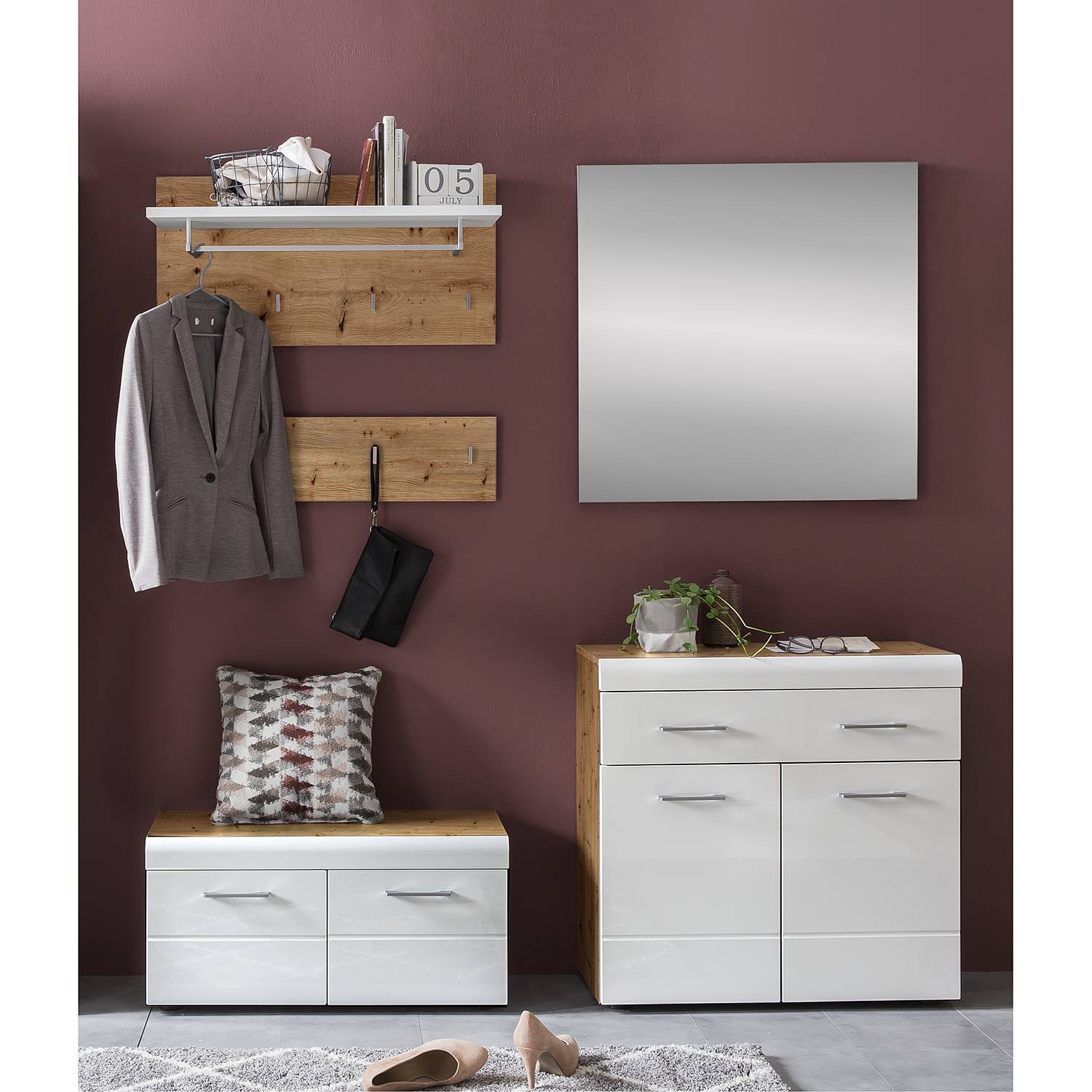 home24 Garderobenset Liffre II (5-teilig)