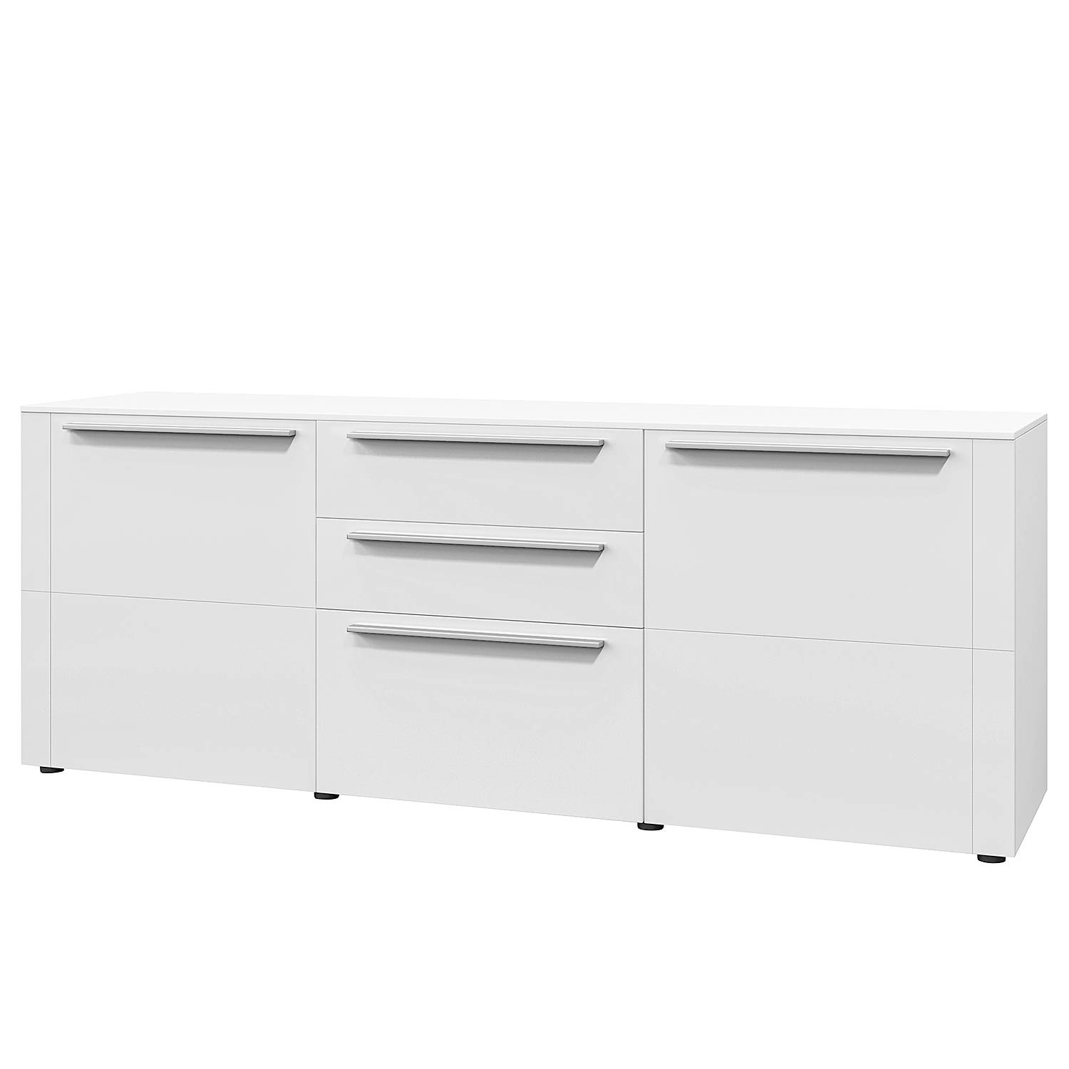 Beliani Sideboard 2 Türen - Rattan Front Kiefer Boho Stil