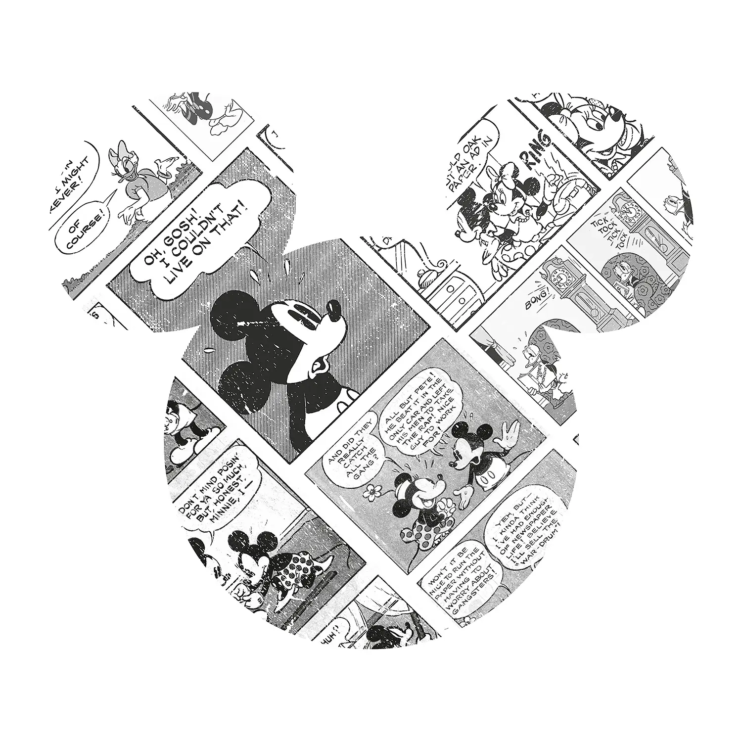Vliestapete Mickey Head Comic Cartoon | Kindertapeten