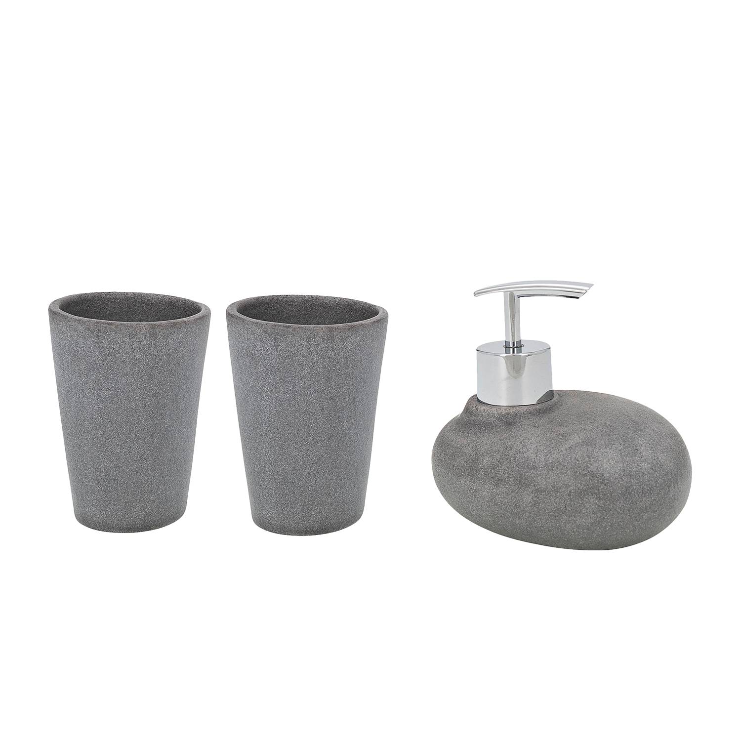 Home24 Set badkameraccessoires Pebble (3 stuk), WENKO