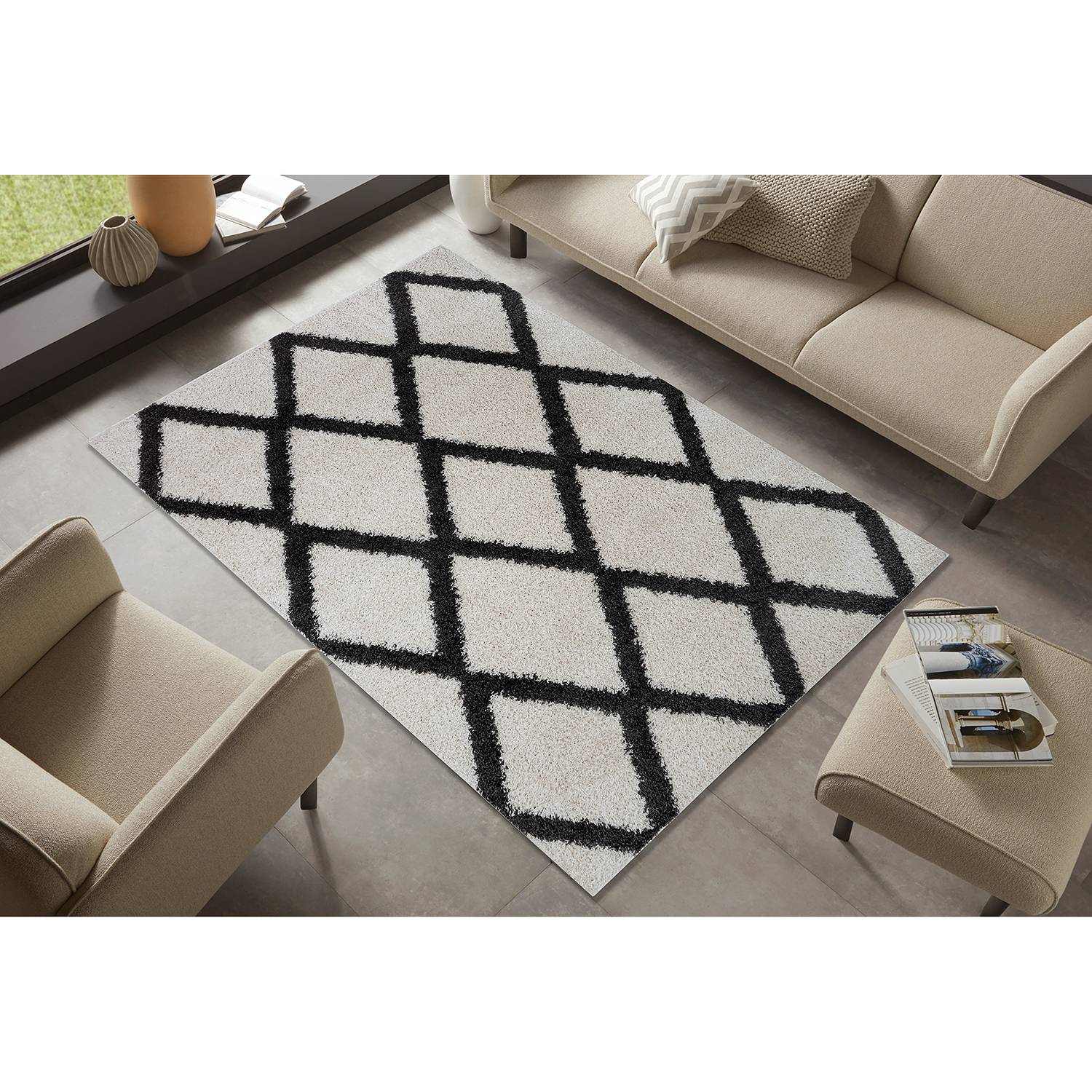 home24 Hochflorteppich Vonge