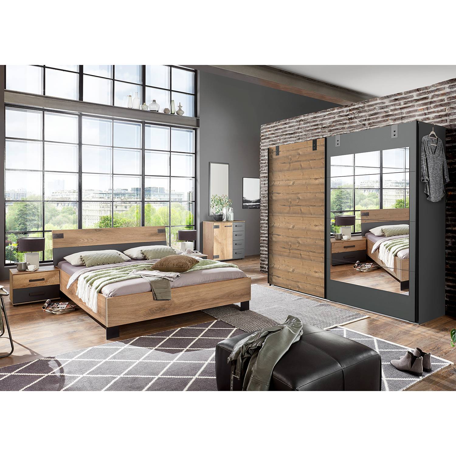 home24 Schlafzimmer-Set Malmoe II (4-teilig)