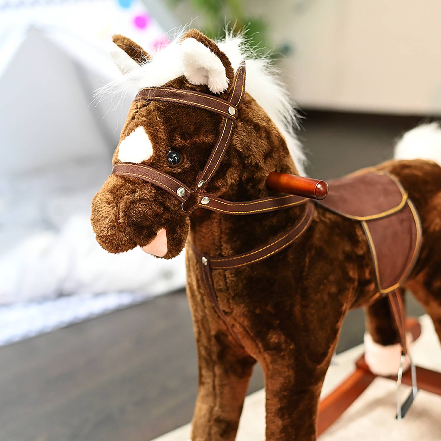 Cavallo A Dondolo Knorr Brauny - Con Suono Galoppo Per Bambini