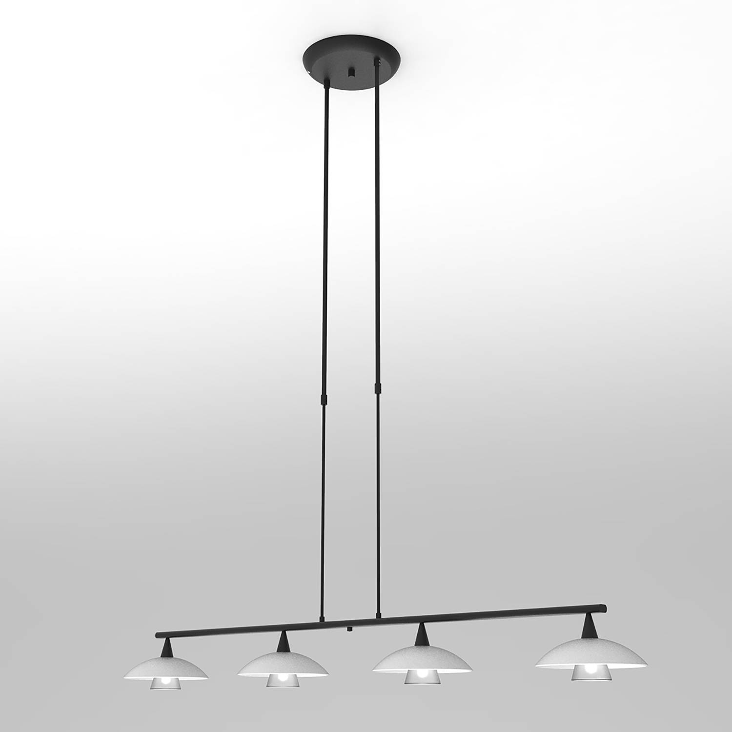 Steinhauer Eetkamer hanglamp Tallerken 4 lichts zwart met wit 2658ZW online kopen