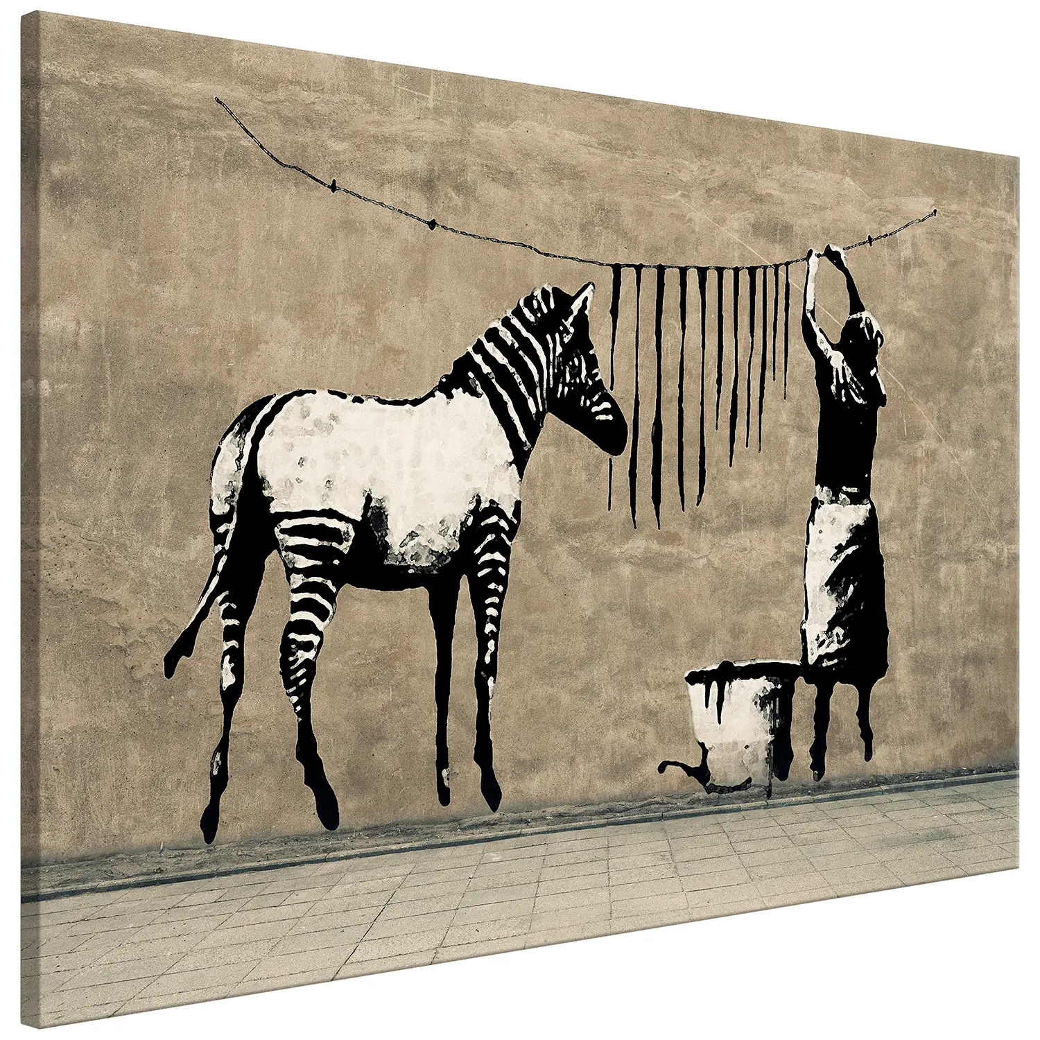 Concrete Washing Bild Zebra (Banksy) on