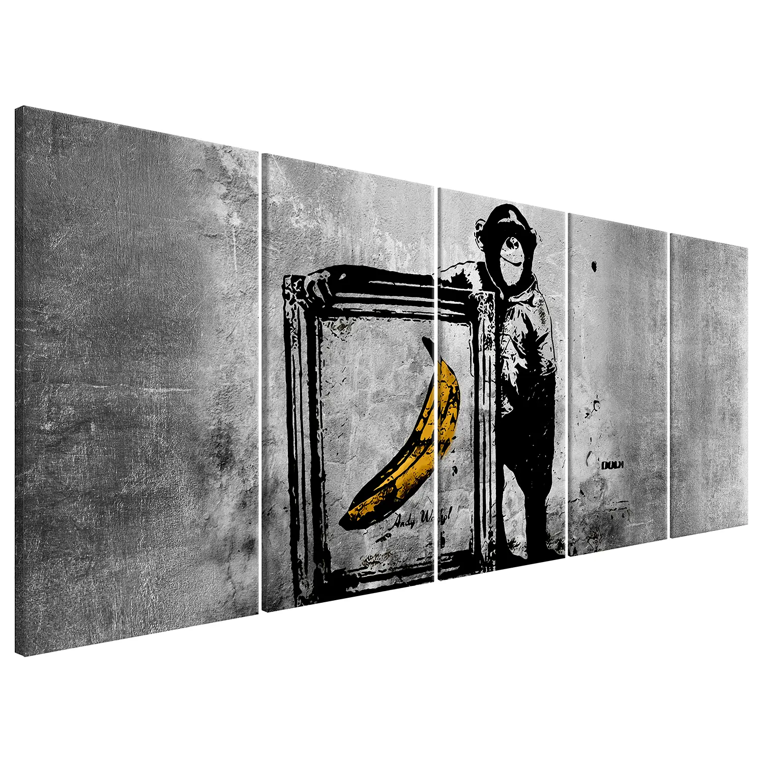 with Frame Monkey Wandbild (Banksy)