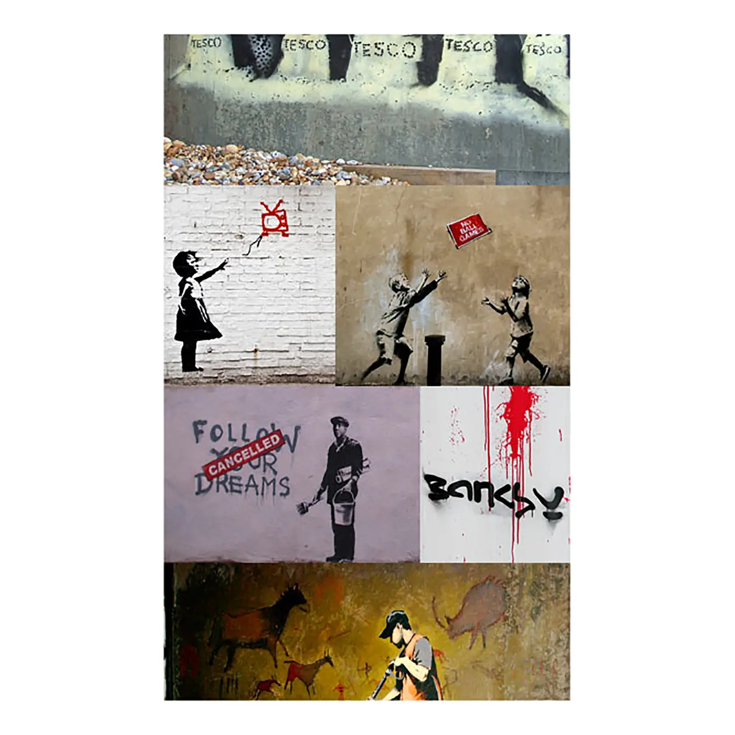 Vlies Fototapete Collage Banksy a