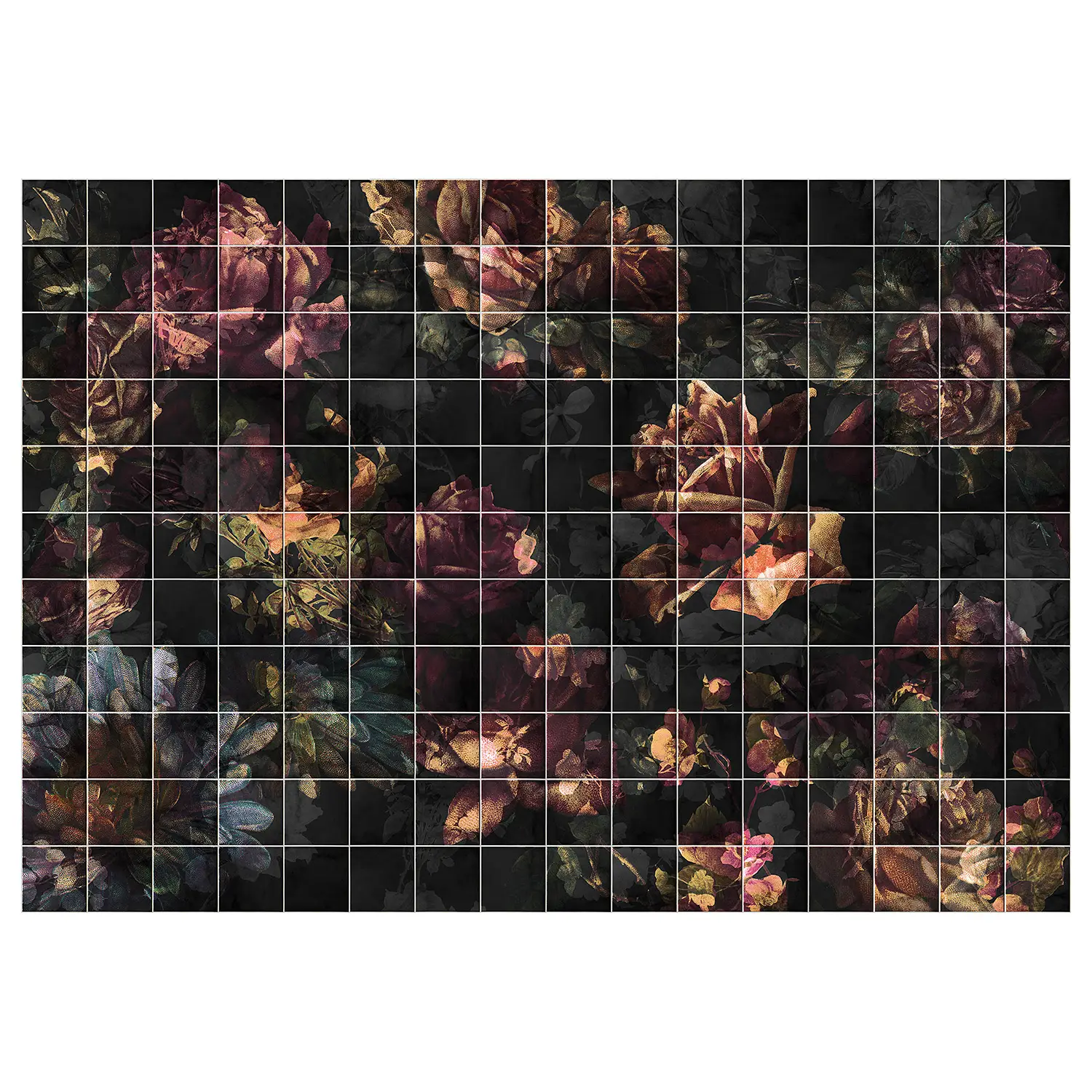 Vlies Fototapete Tiles Flowers | Tapeten
