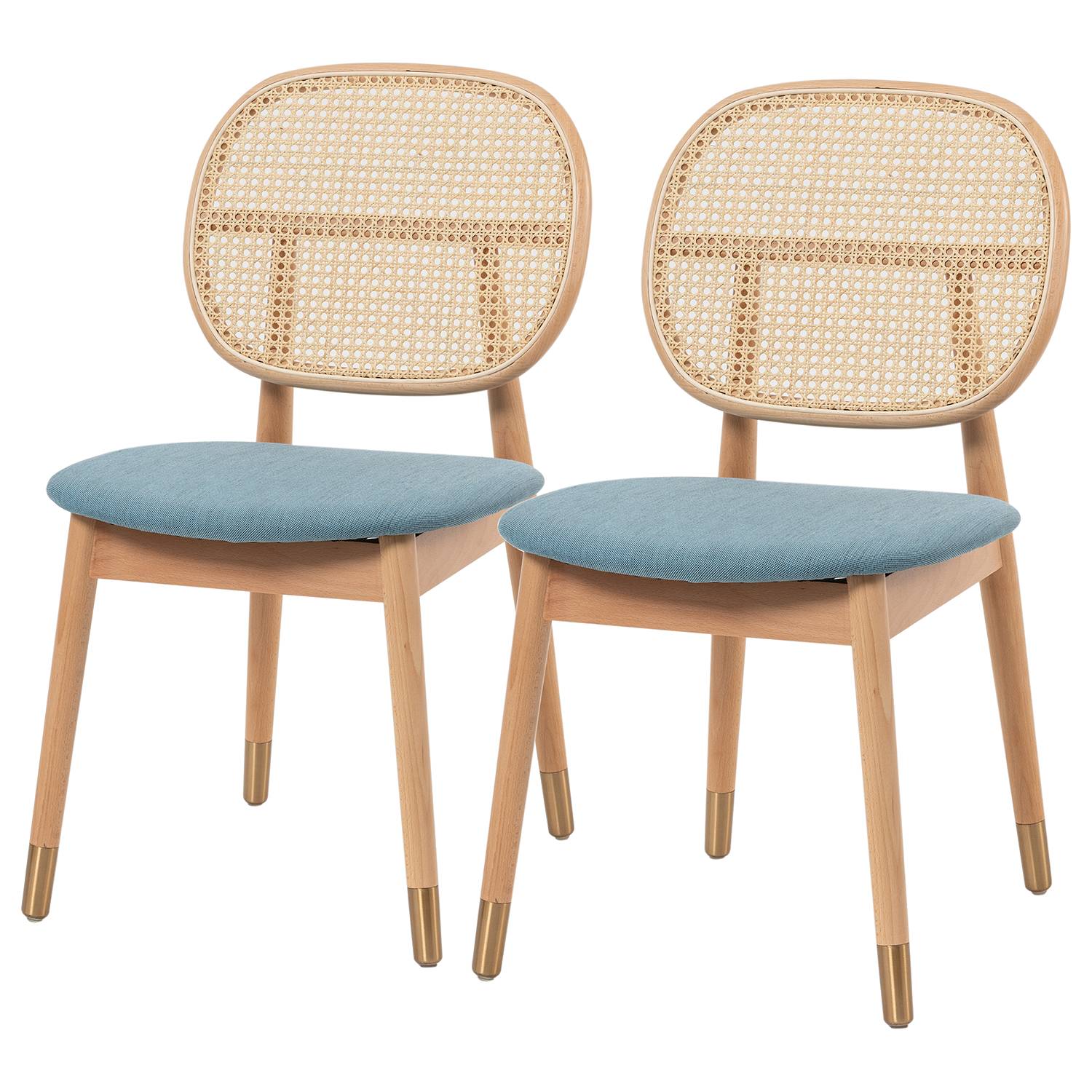 Eetkamerstoel Luigi - taupe - set van 2