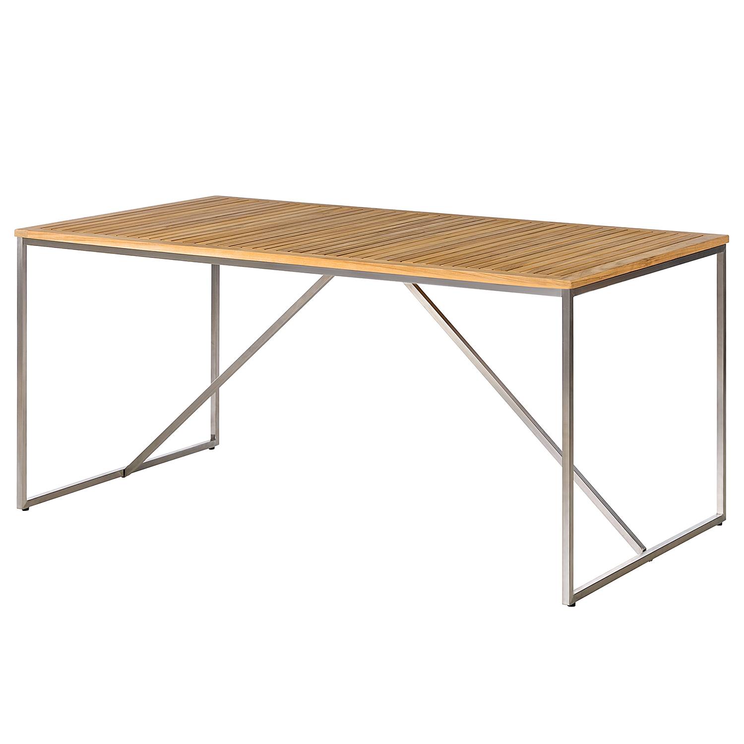 Teak Edelstahl Gartentisch