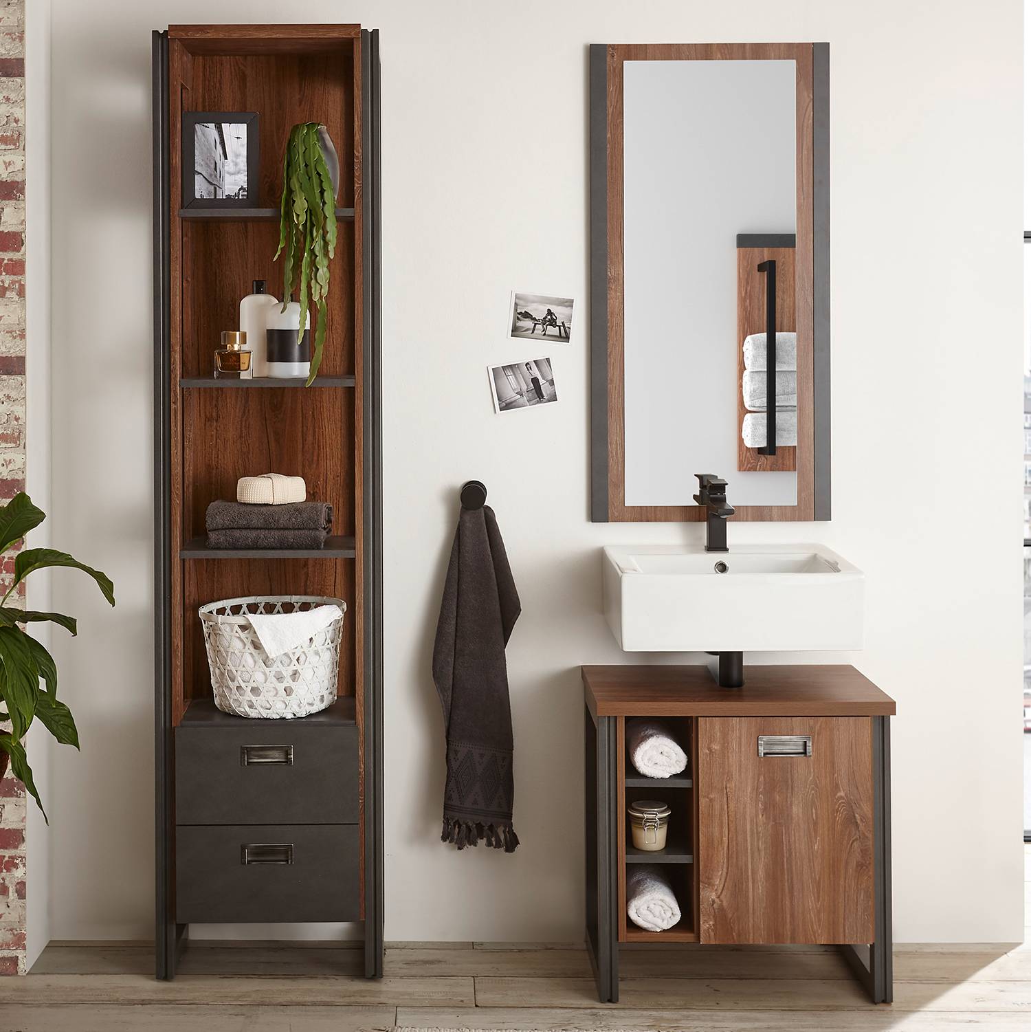 home24 Badezimmerset Marton III (3-teilig)
