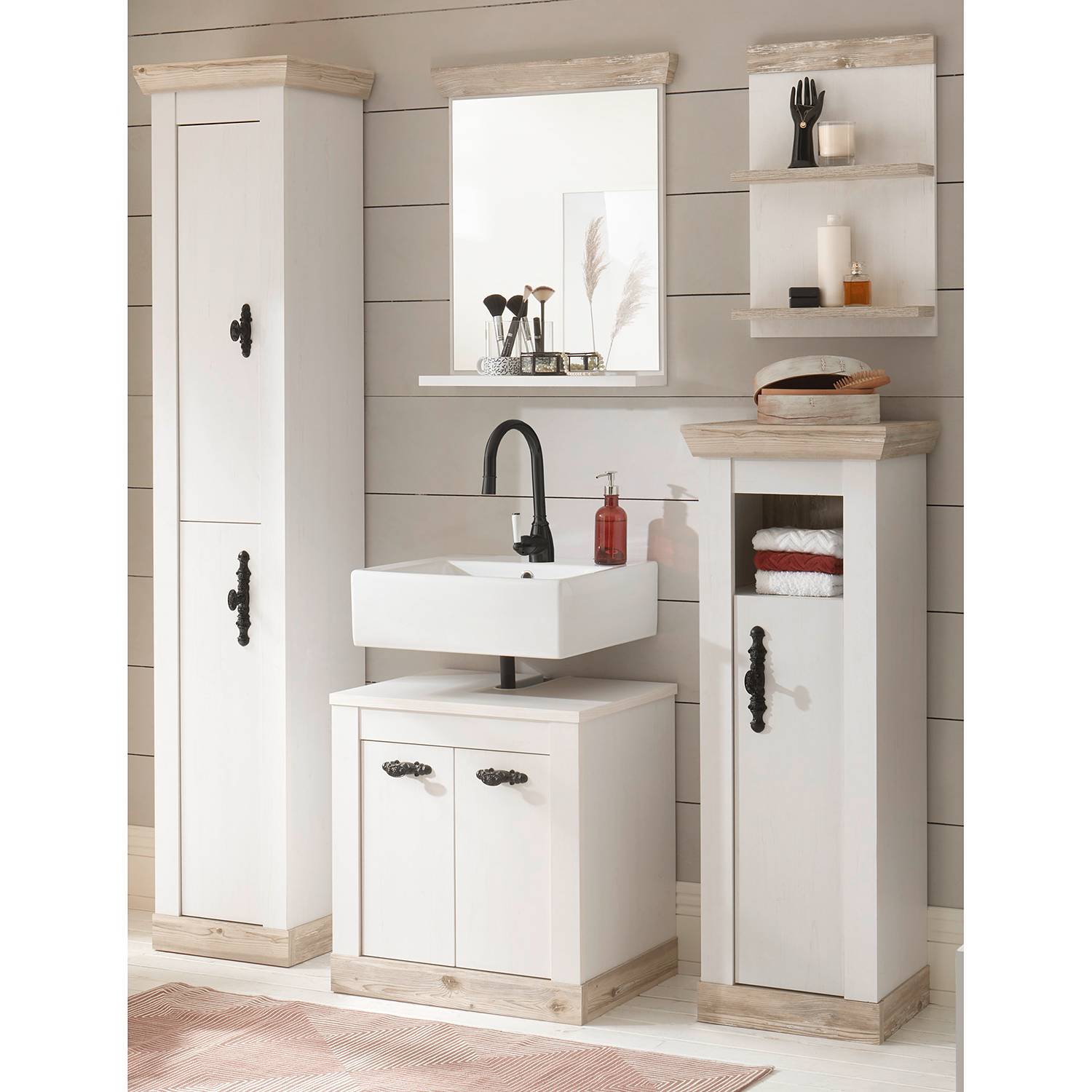 home24 Badezimmerset Lewk V (5-teilig)