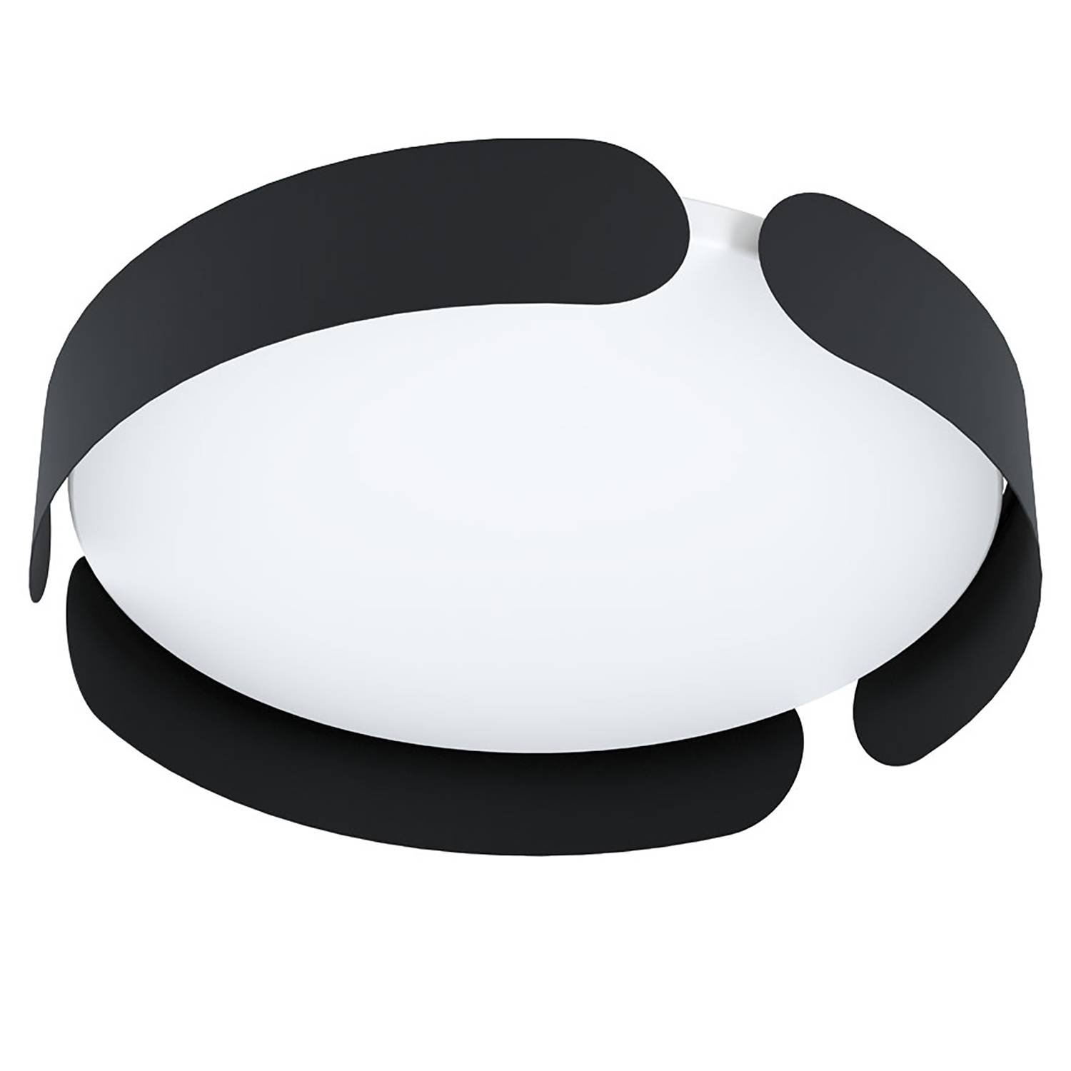EGLO LED-plafondlamp Valcasotto, 1-lichts woonkamerlamp minimalistisch, lamp plafond voor slaapkamer, plafondverlichting van zwart metaal en wit kunststof, warm wit EGLO LED-plafondlamp Valcasotto, 1-lichts woonkamerlamp minimalistisch, lamp plafond voor slaapkamer, plafondverlichting van zwart metaal en wit kunststof, warm wit