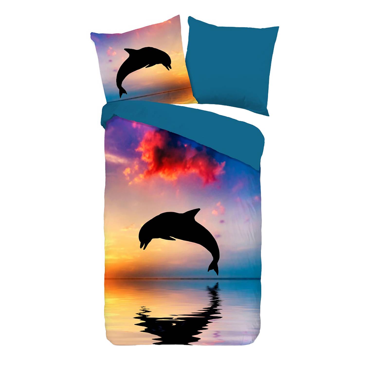 Good Morning Kinderdekbedovertrek Dolphin 140 x 200/220 cm multicolour online kopen