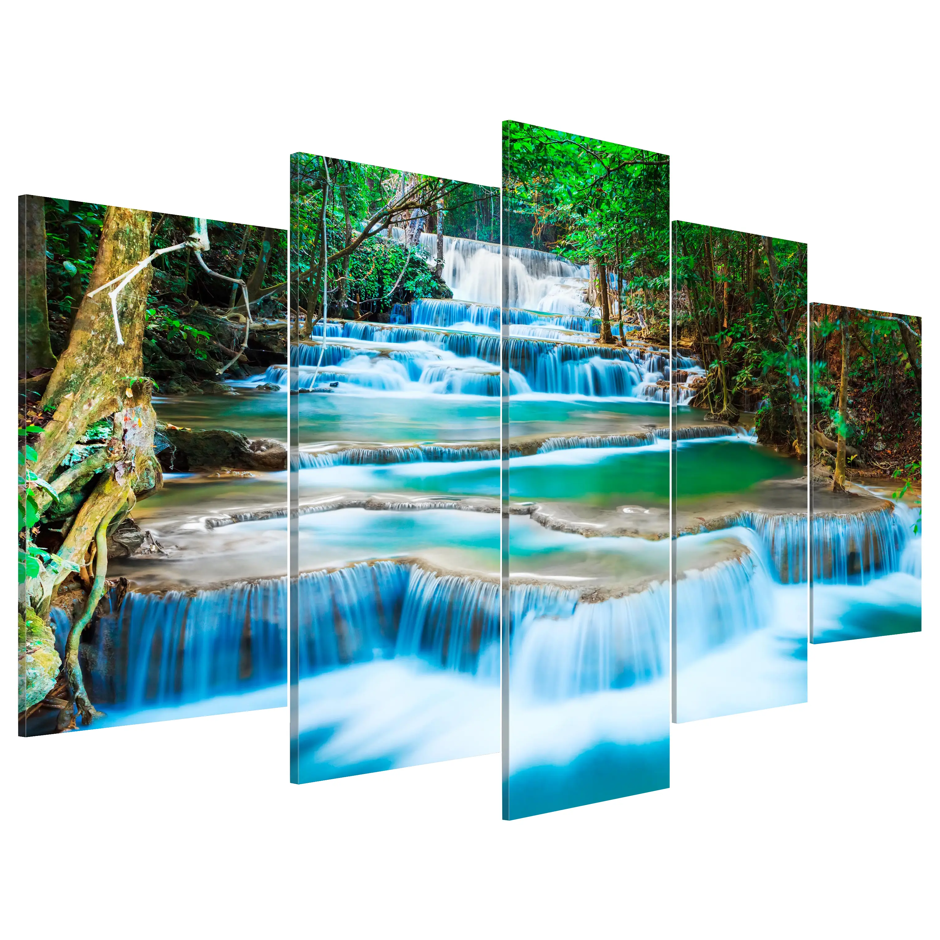Wandbild Blauer in Thailand Wasserfall