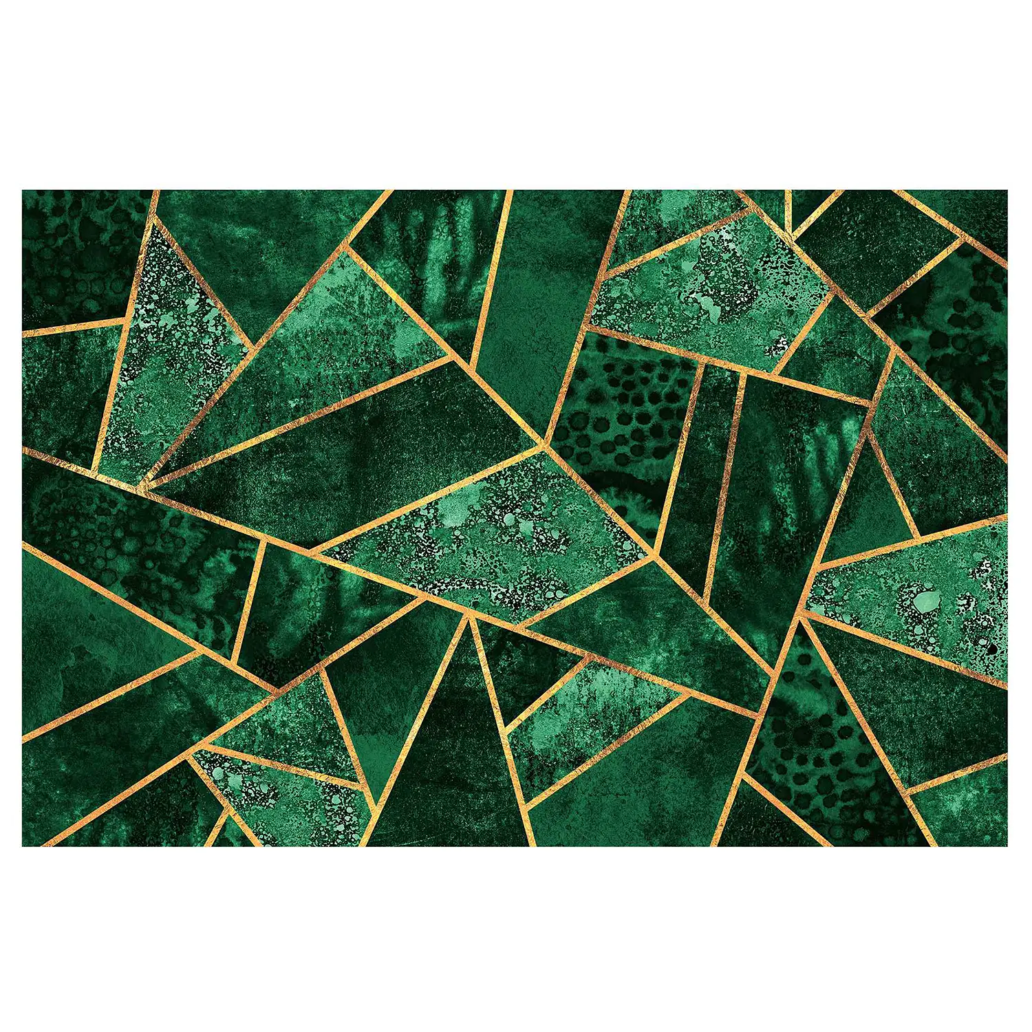 Smaragd Gold Vliestapete mit Dunkler
