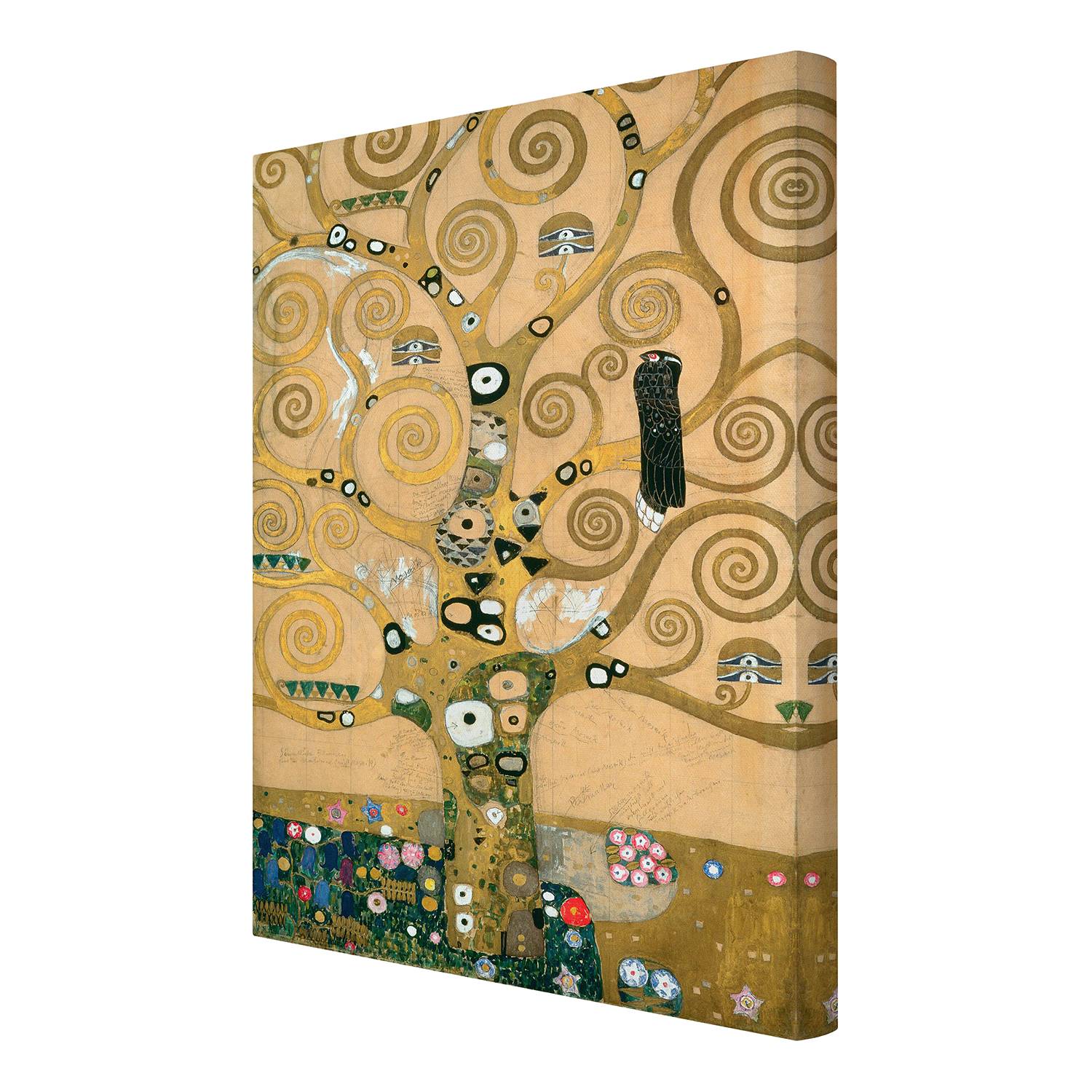 Arbre De Vie Mur Art Toile Peinture Gustav Klimt - Sans Cadre - Jaune