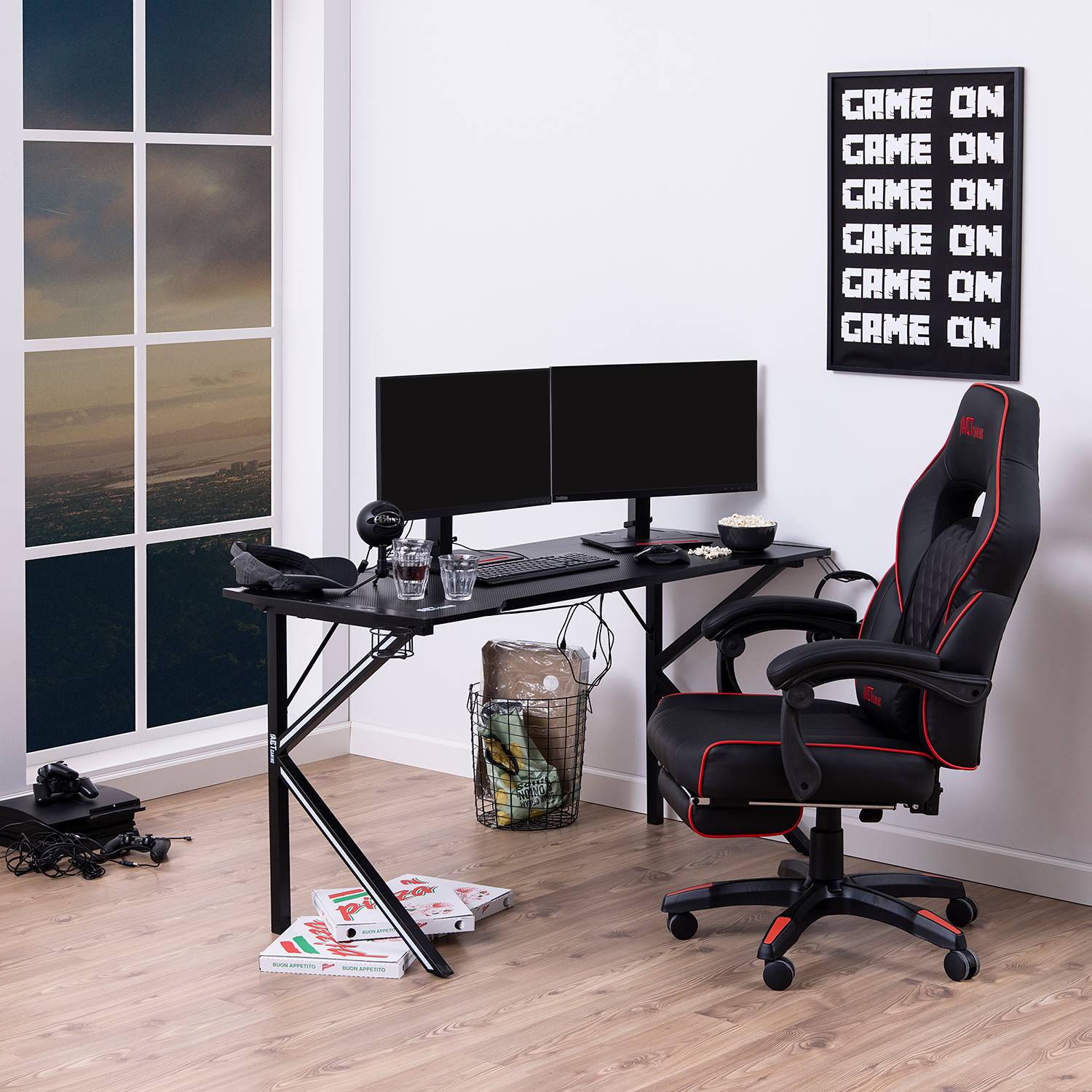 home24 LED Gaming Tisch Evinston II