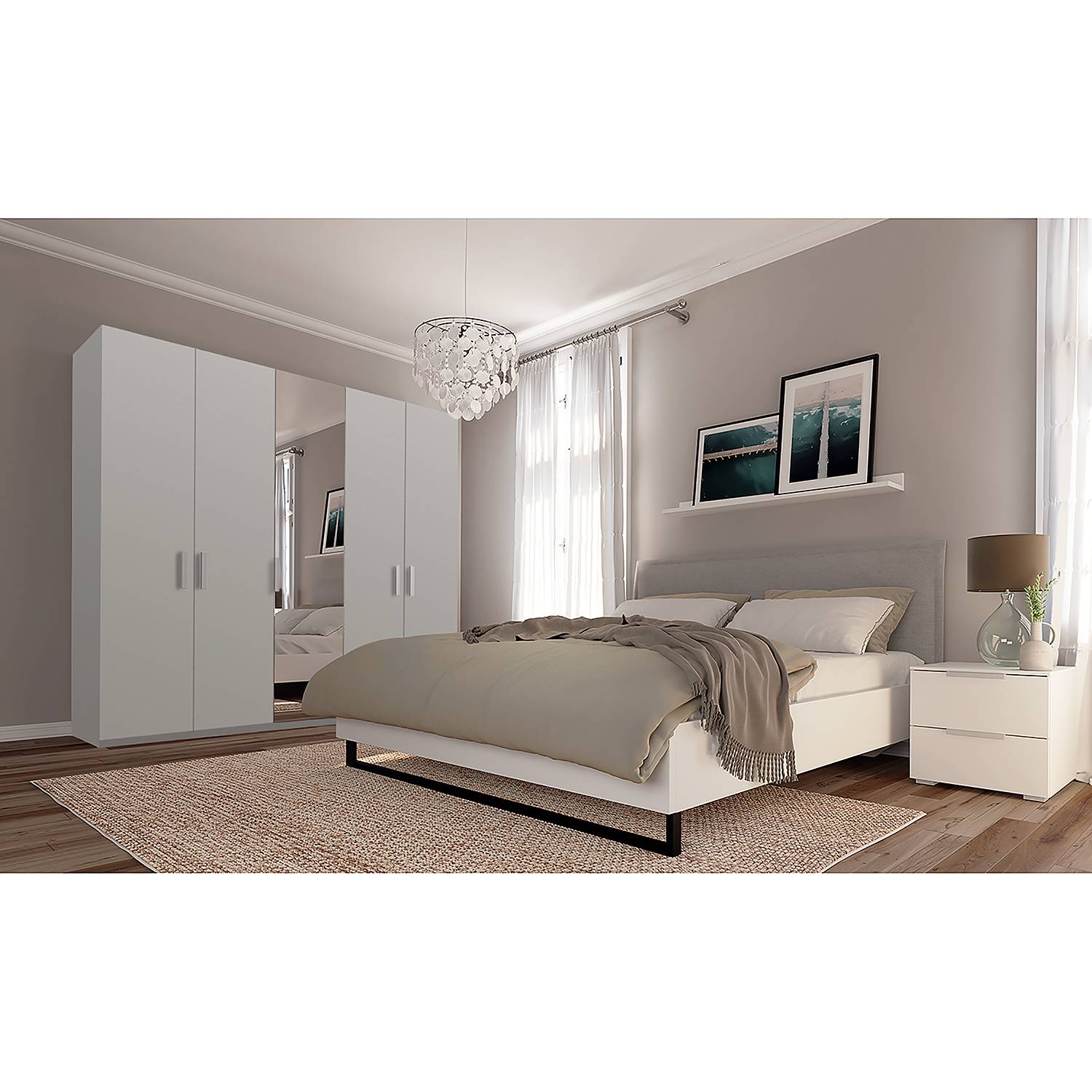 home24 Drehtürenschrank SKØP pure reflect