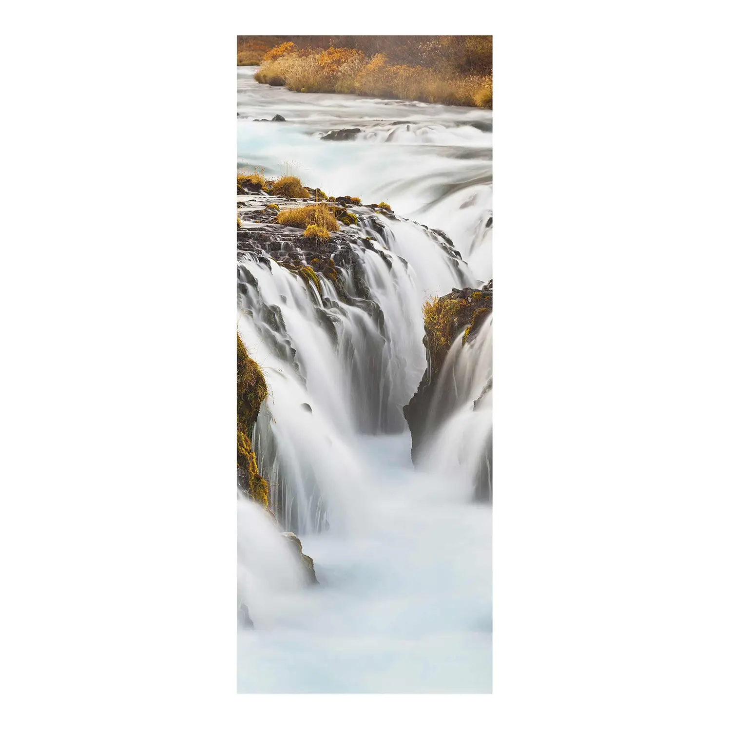Glasbild Br煤arfoss Island Wasserfall in