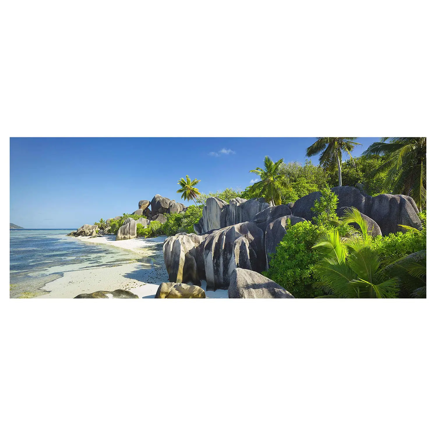 Traumstrand Seychellen Glasbild