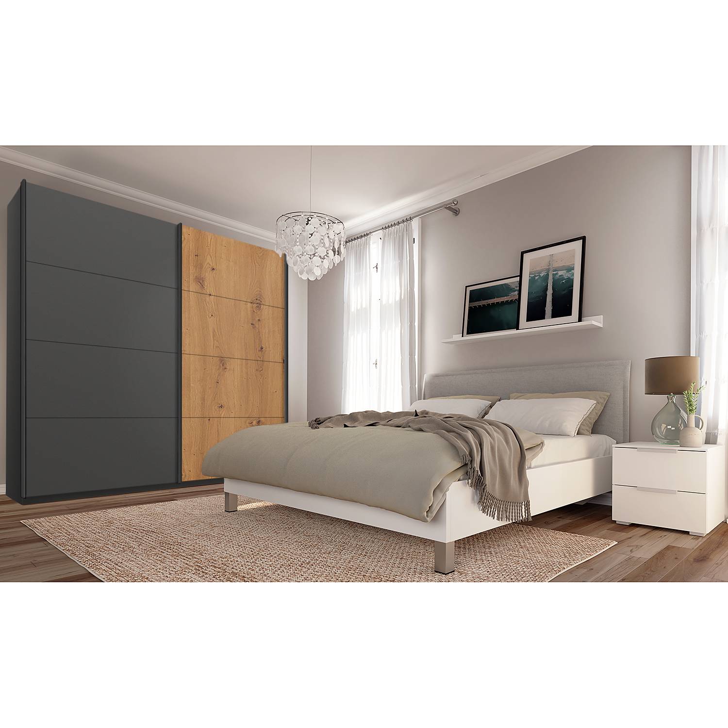 home24 Schwebetürenschrank SKØP pure artisan