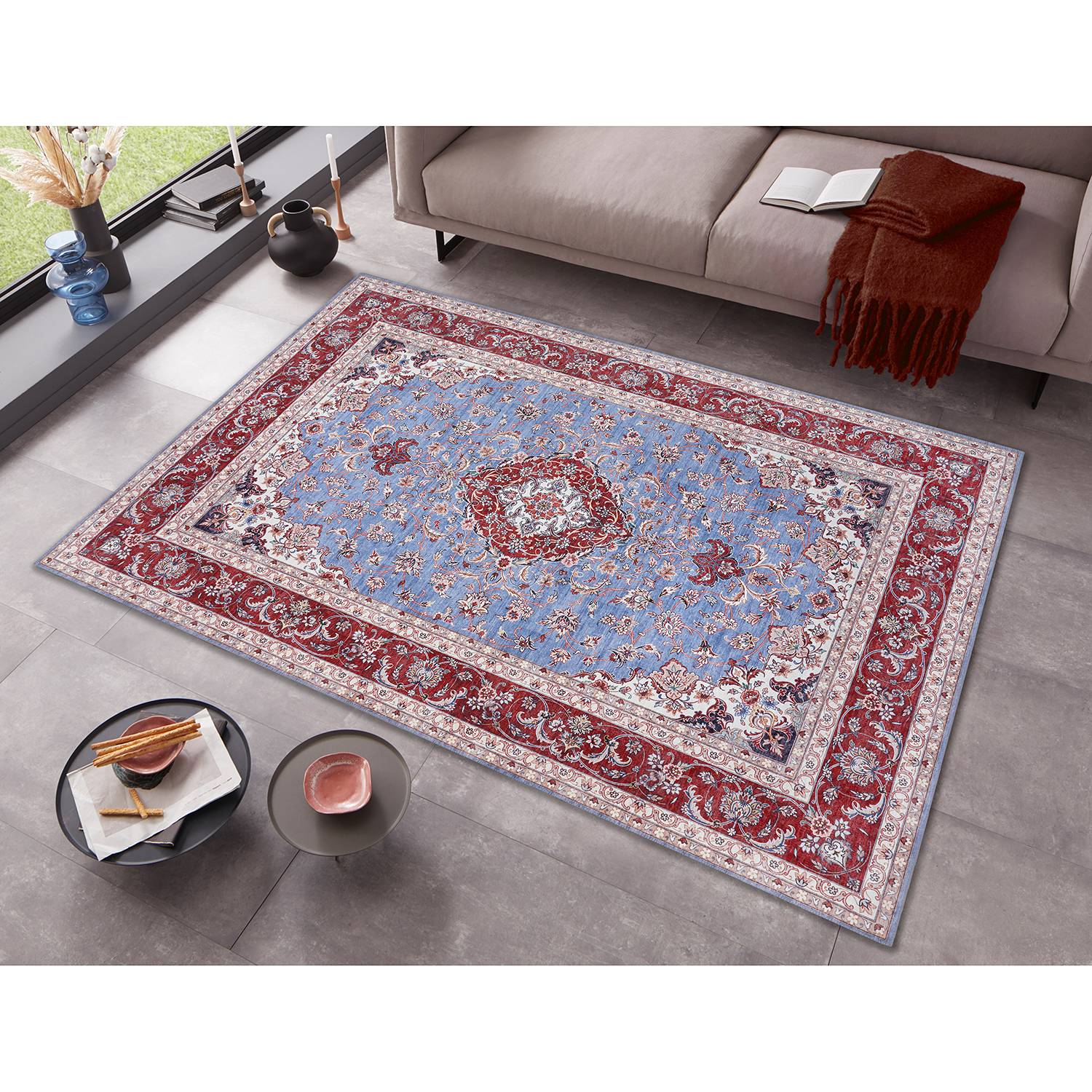 home24 Kurzflorteppich Medaillon Ava