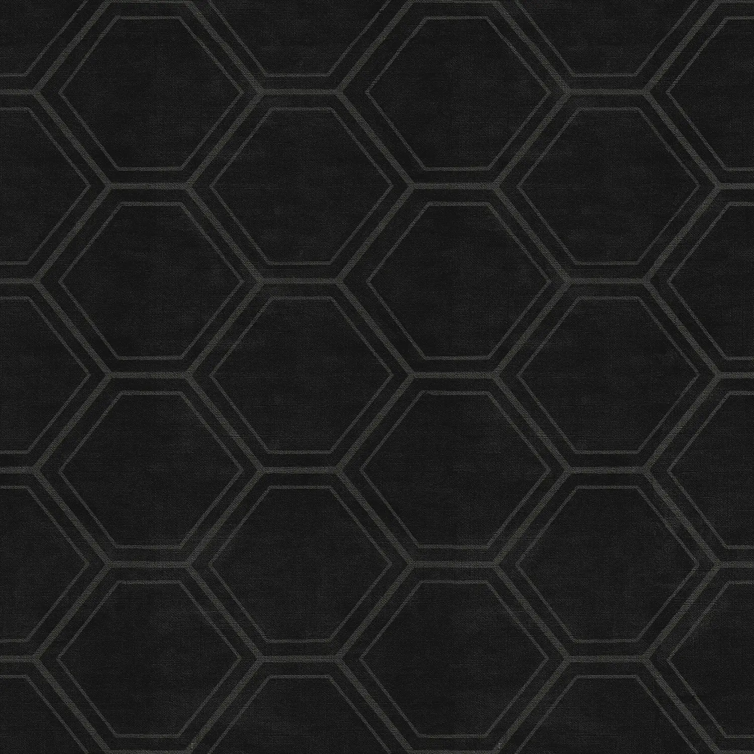 Hexagon Zwart Vliestapete