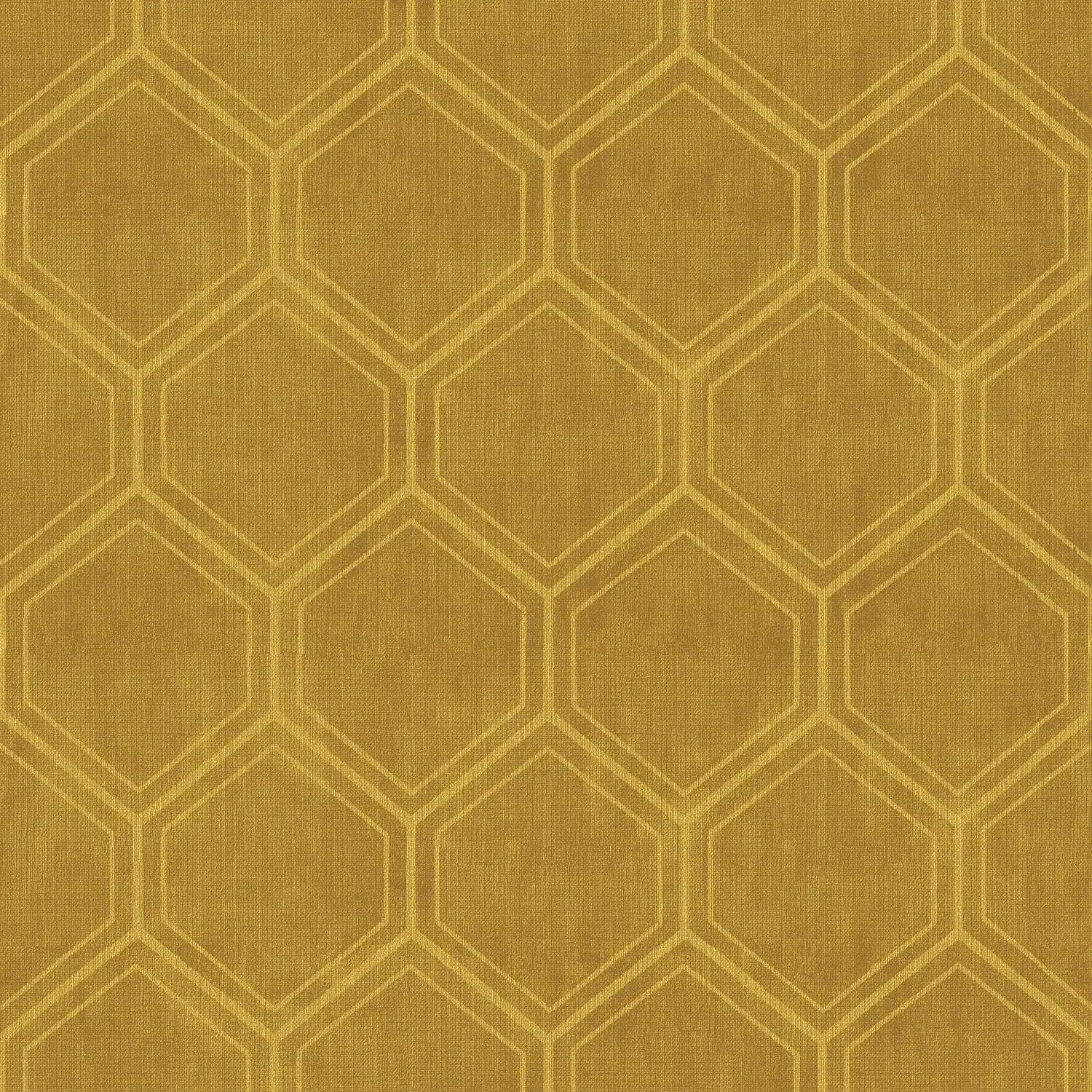 Hexagon Oker Vliestapete