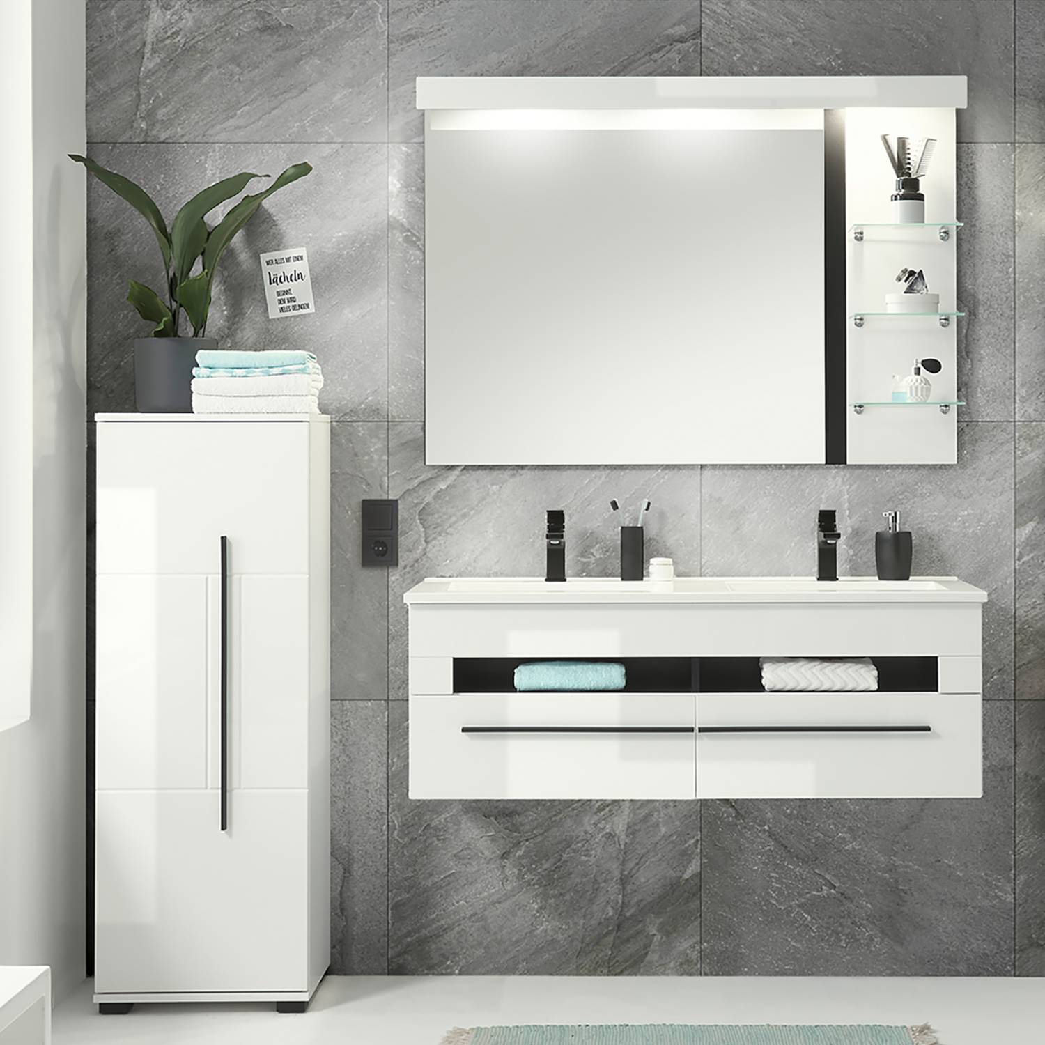 home24 Badezimmerset Farson XVII (3-teilig)