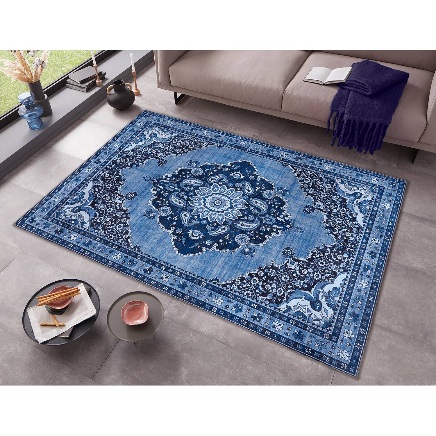home24 Kurzflorteppich Hamadan Siah
