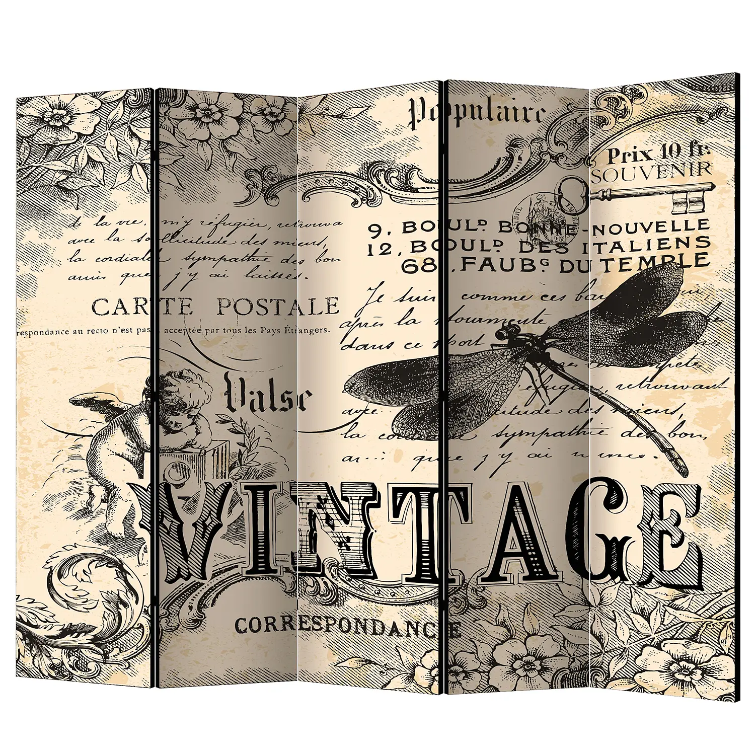 Correspondence Paravent Vintage