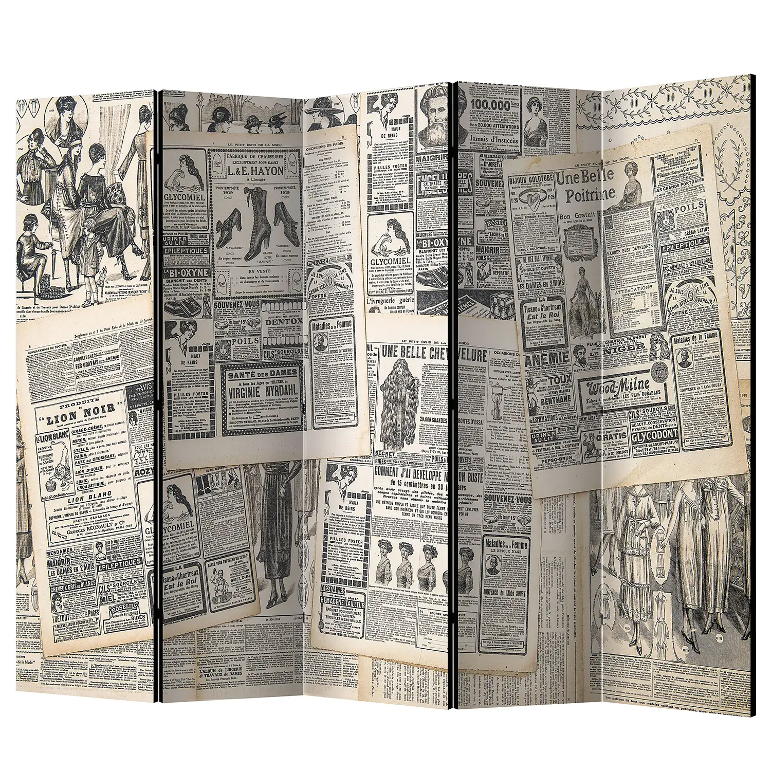 Paravent Vintage Newspapers | Paravents