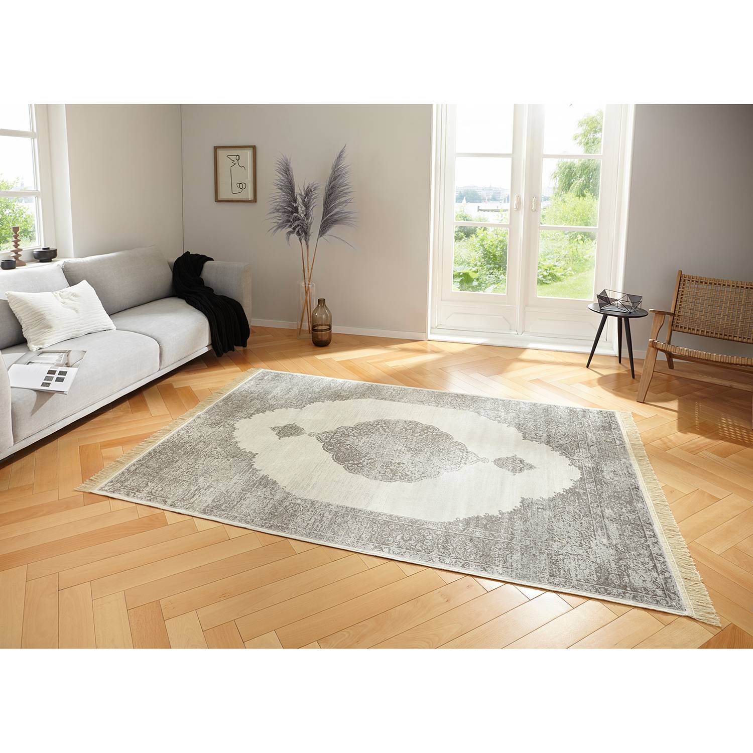 home24 Kurzflorteppich Medaillon Hamun